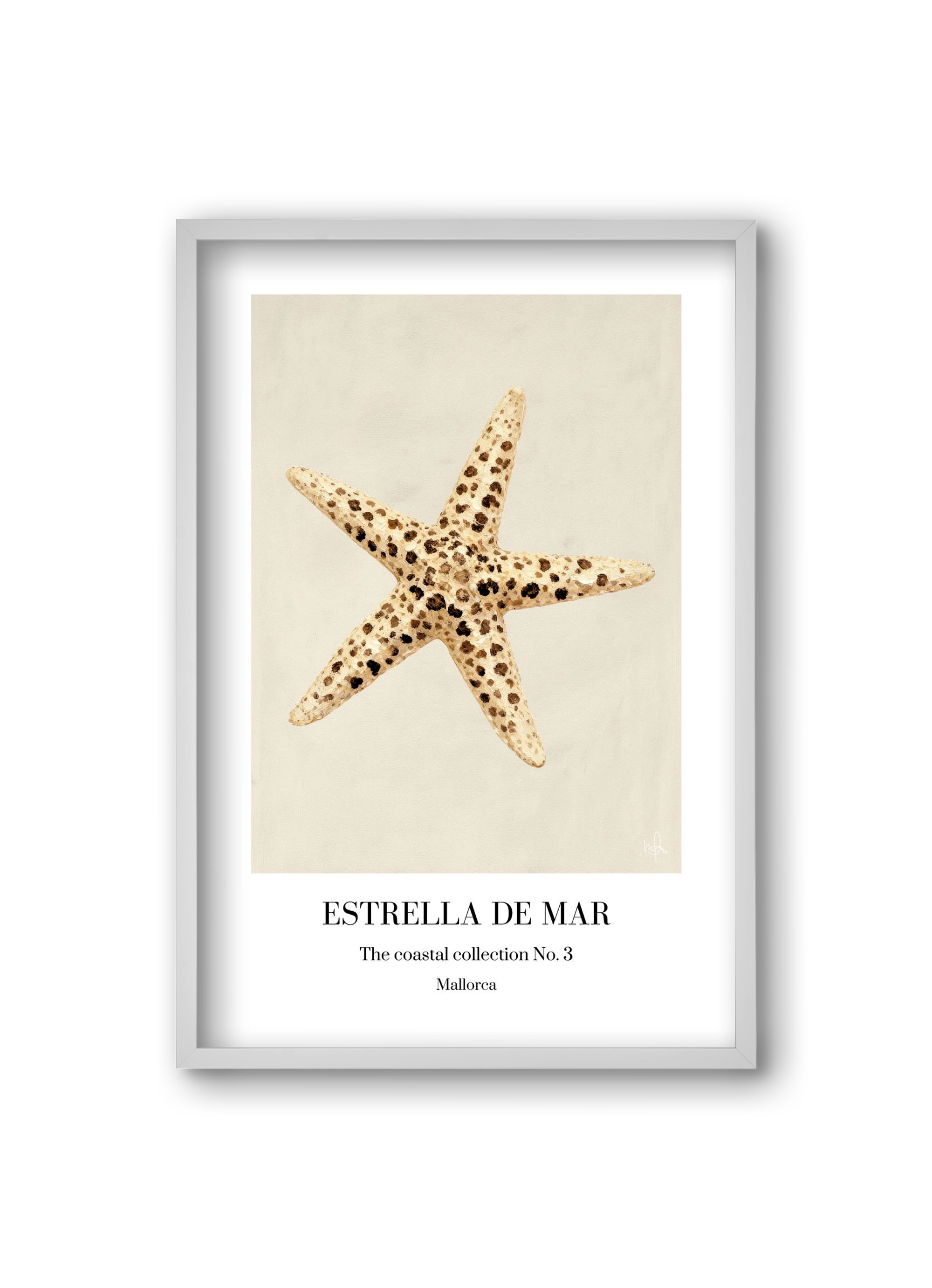 Estrella de mar, 20x30 cm (20x30 cm), Fehér keret