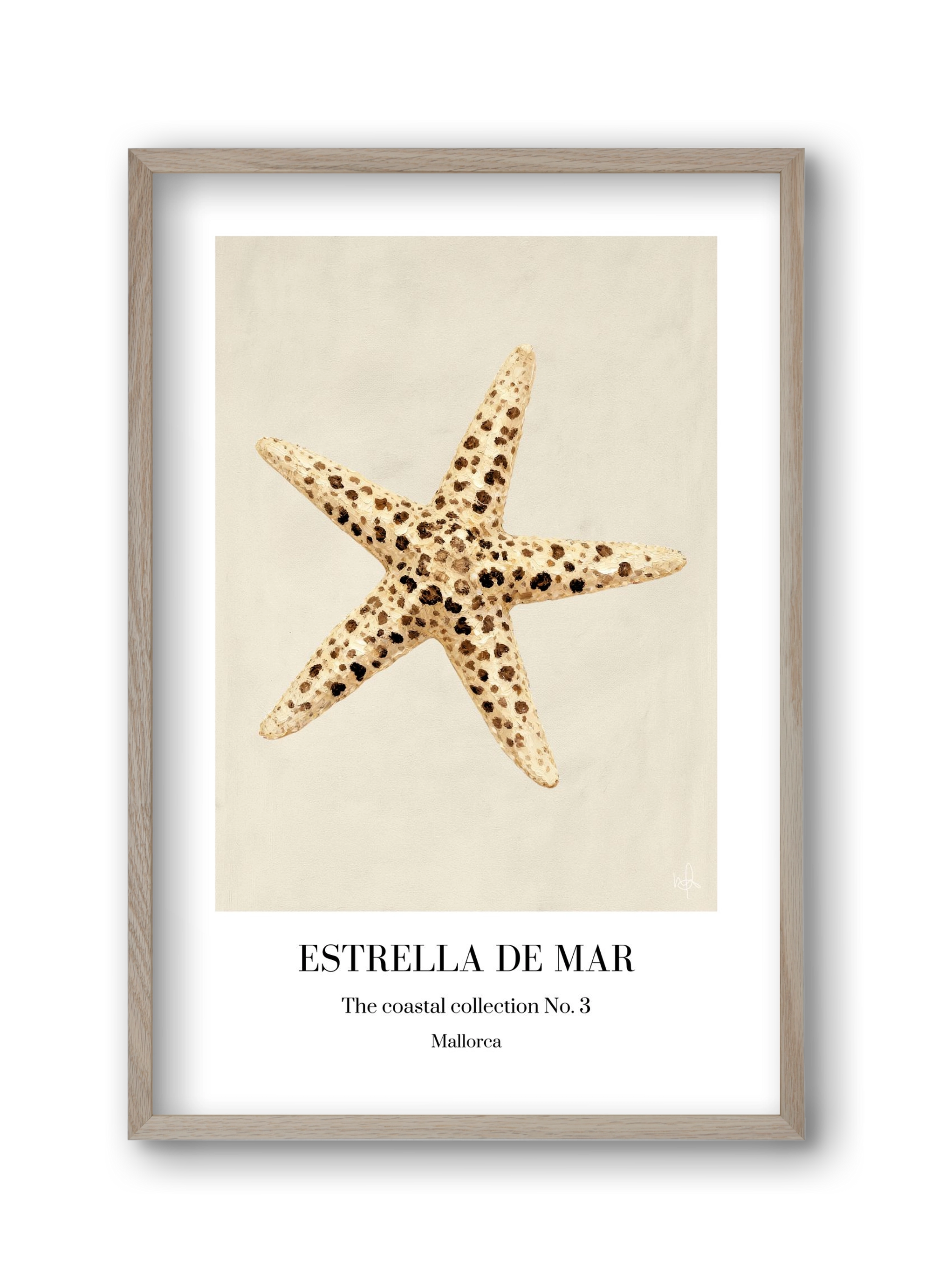Estrella de mar, 30x45 cm (30x45 cm), Tölgy keret