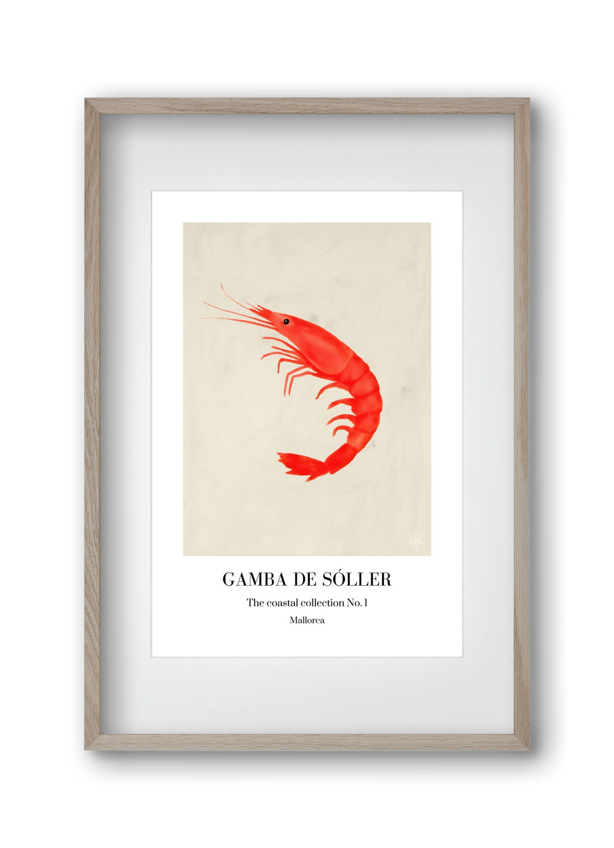 Gamba de soller, 30x45 cm (20x30 cm), Tölgy keret, paszpartuval