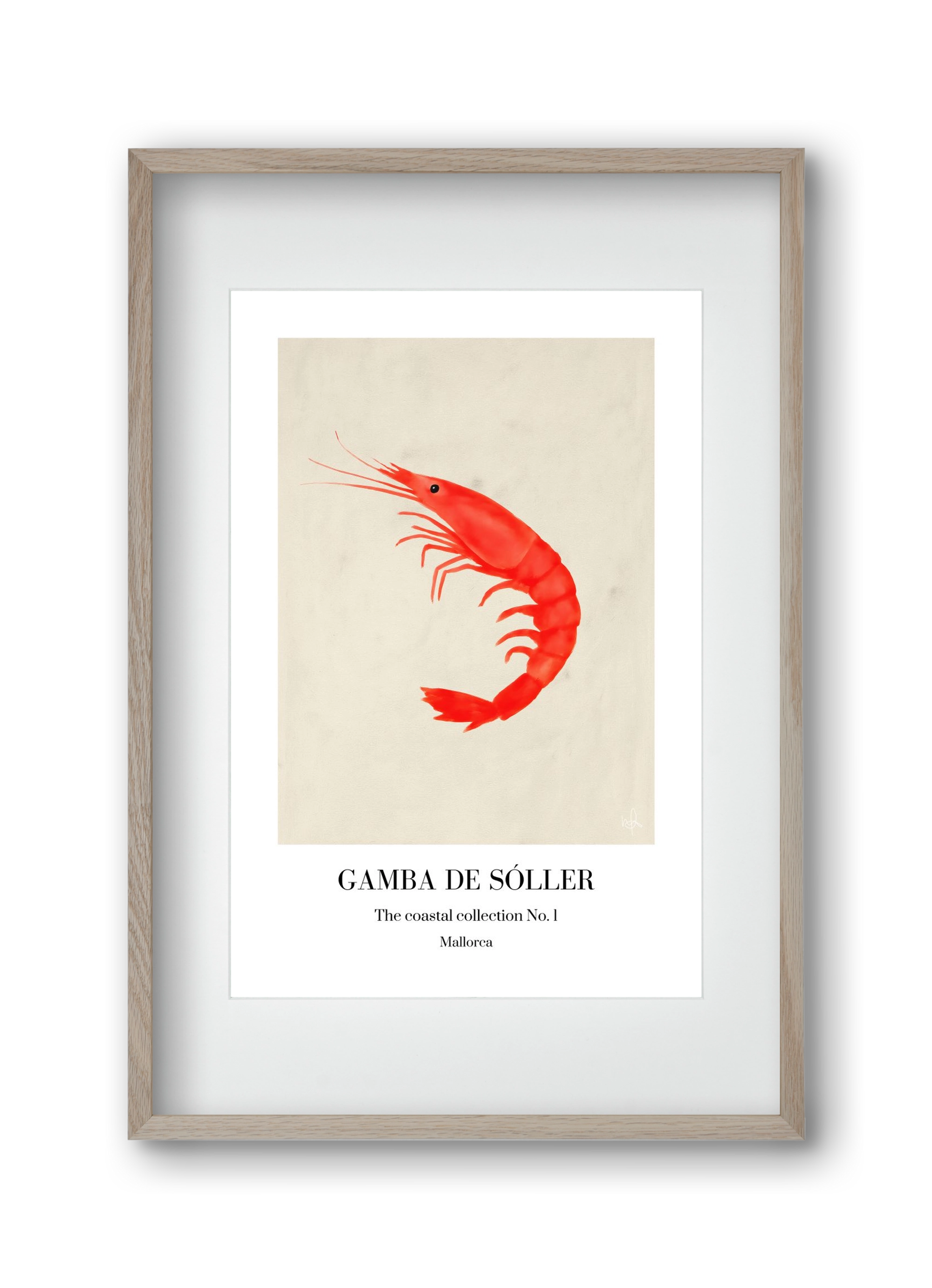 Gamba de soller, 30x45 cm (20x30 cm), Tölgy keret, paszpartuval