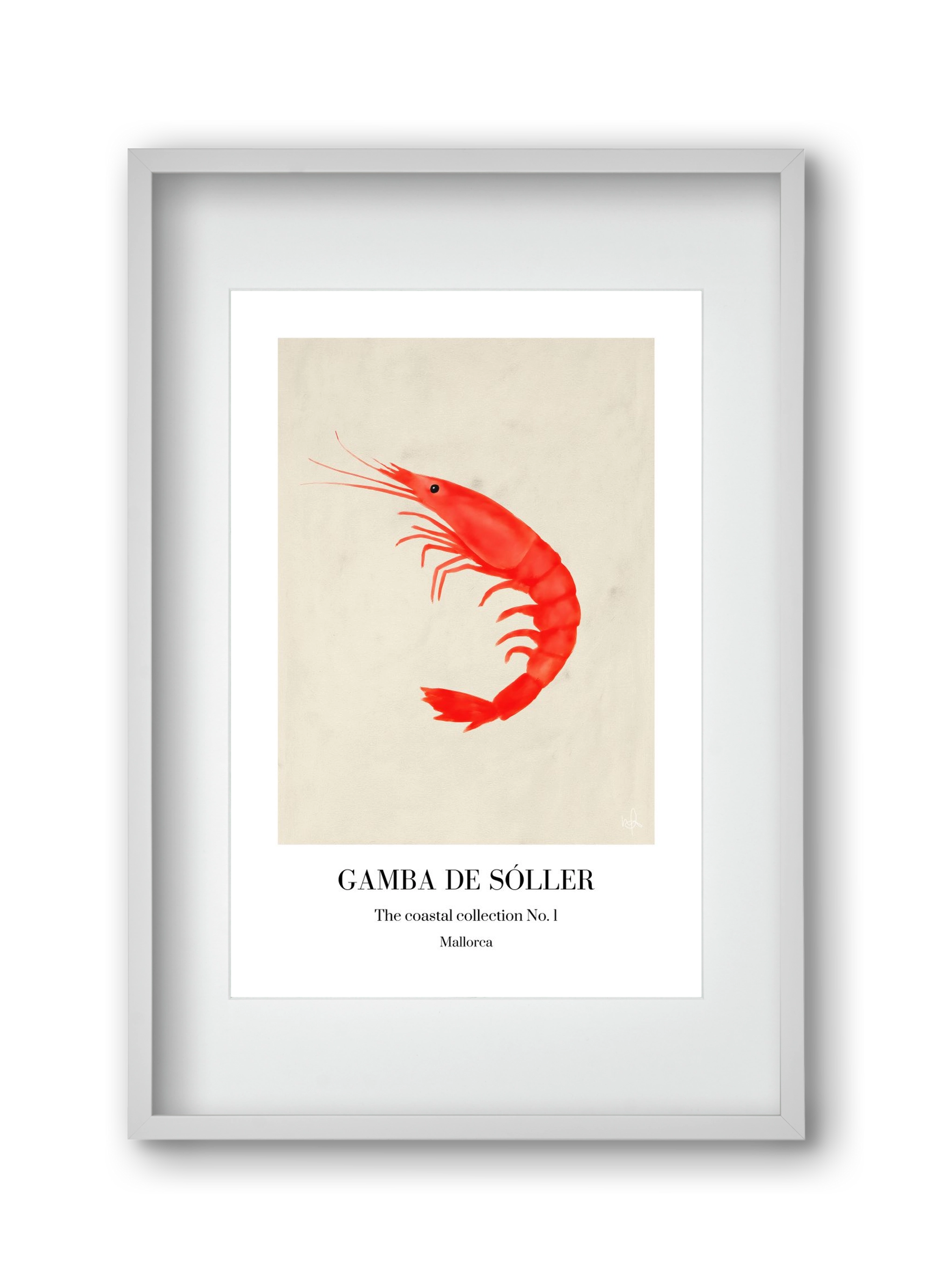 Gamba de soller, 30x45 cm (20x30 cm), Fehér keret, paszpartuval