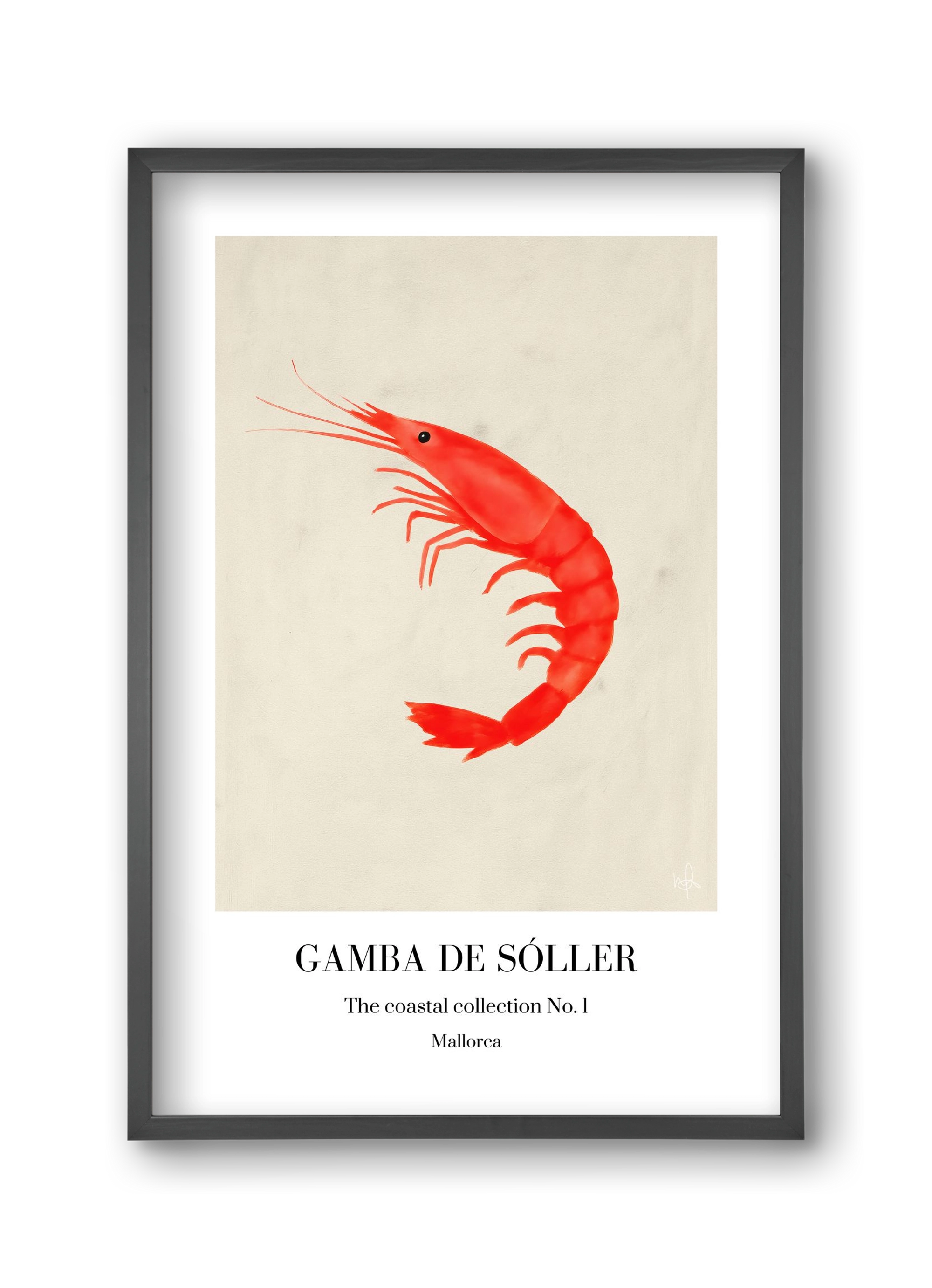 Gamba de soller, 30x45 cm (30x45 cm), Fekete keret