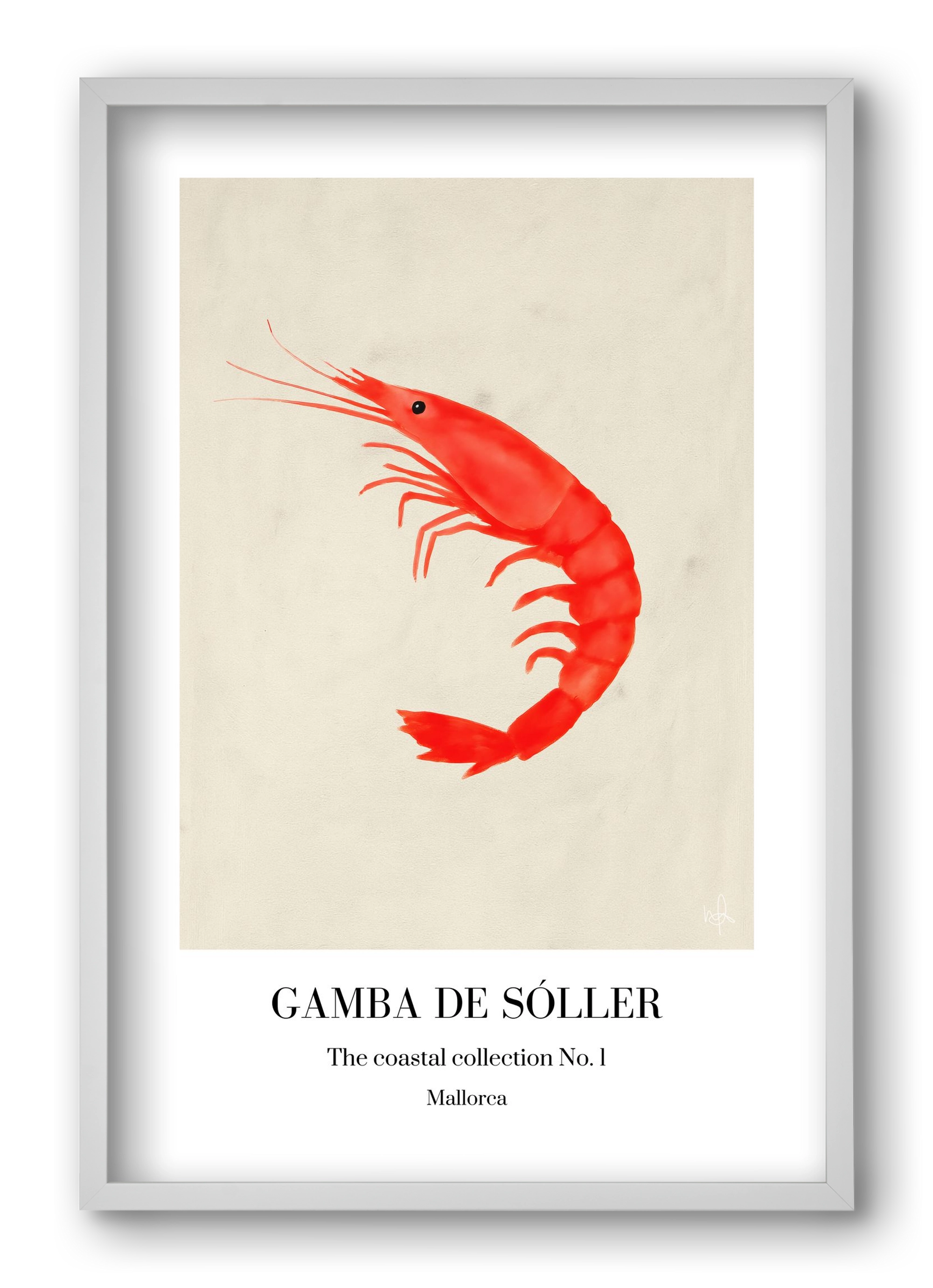 Gamba de soller, 40x60 cm (40x60 cm), Fehér keret