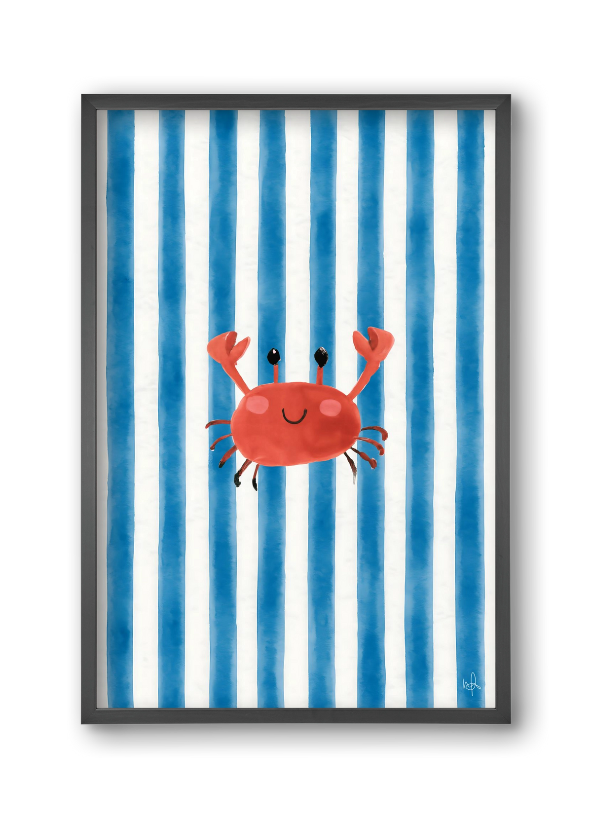 happy crab, 30x45 cm (30x45 cm), Fekete keret