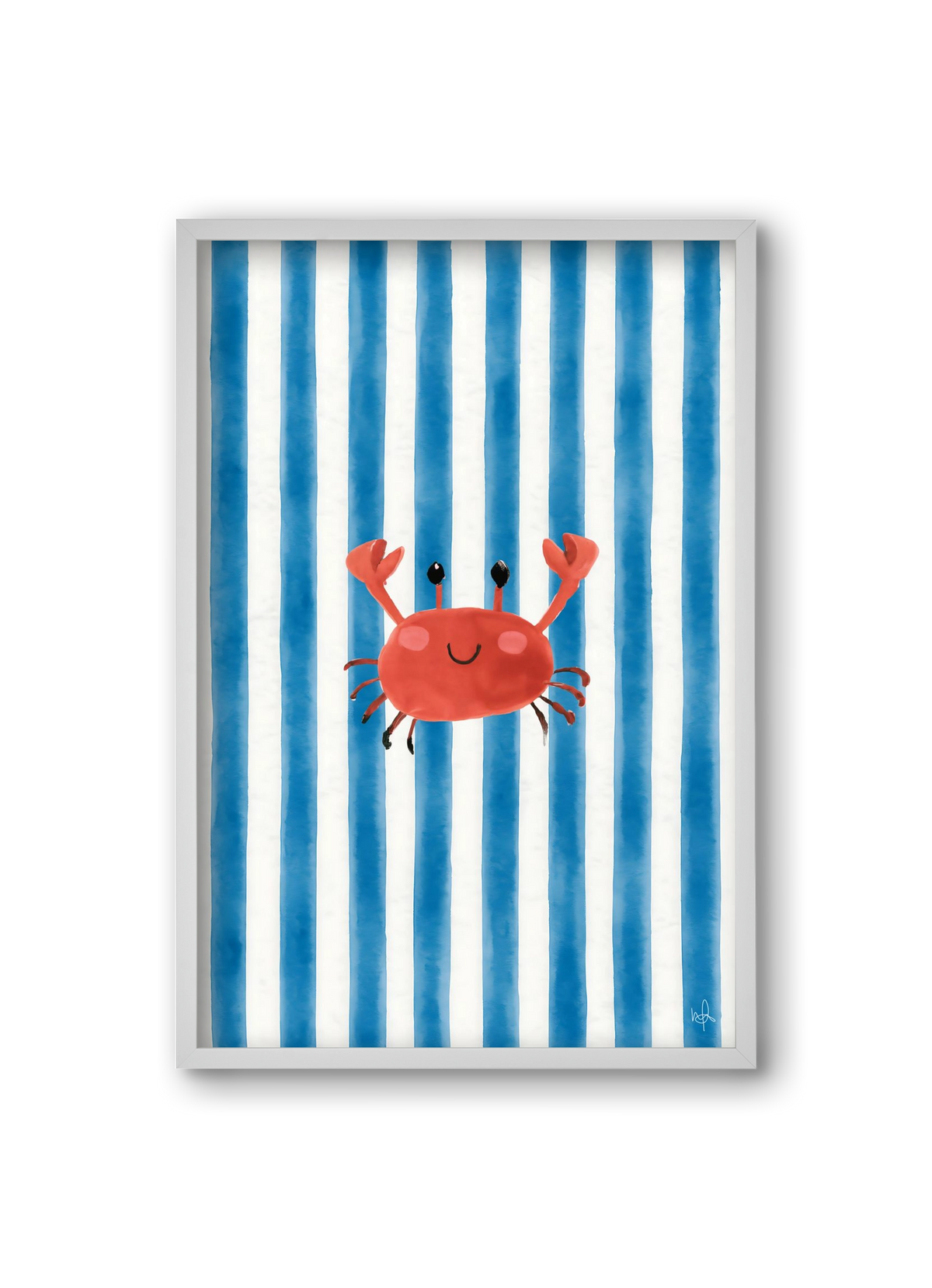 happy crab, 20x30 cm (20x30 cm), Fehér keret