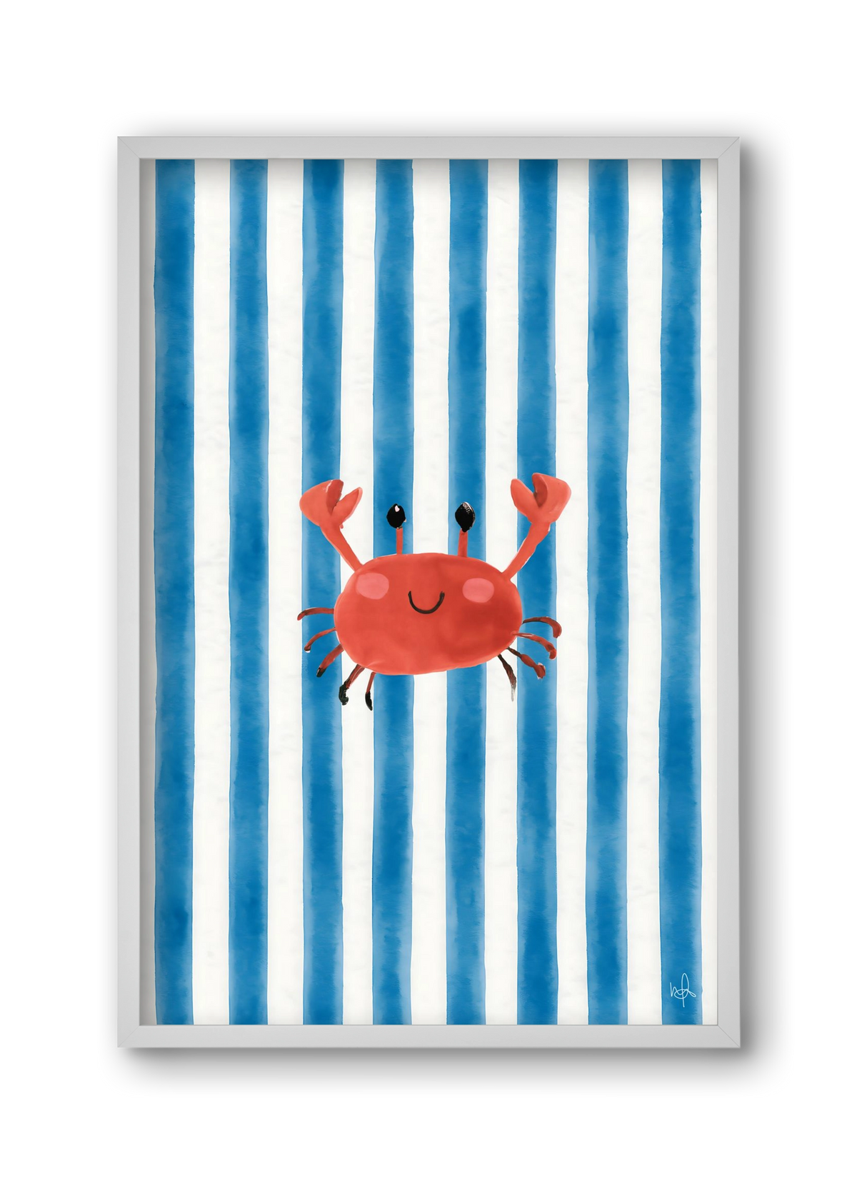 happy crab, 30x45 cm (30x45 cm), Fehér keret