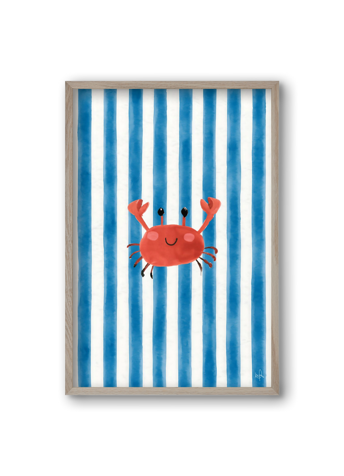 happy crab, 20x30 cm (20x30 cm), Tölgy keret