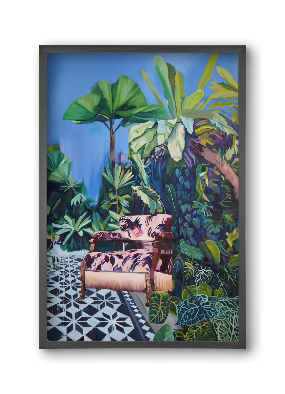 Hófehér jaguár II., 30x45 cm (30x45 cm), Fekete keret