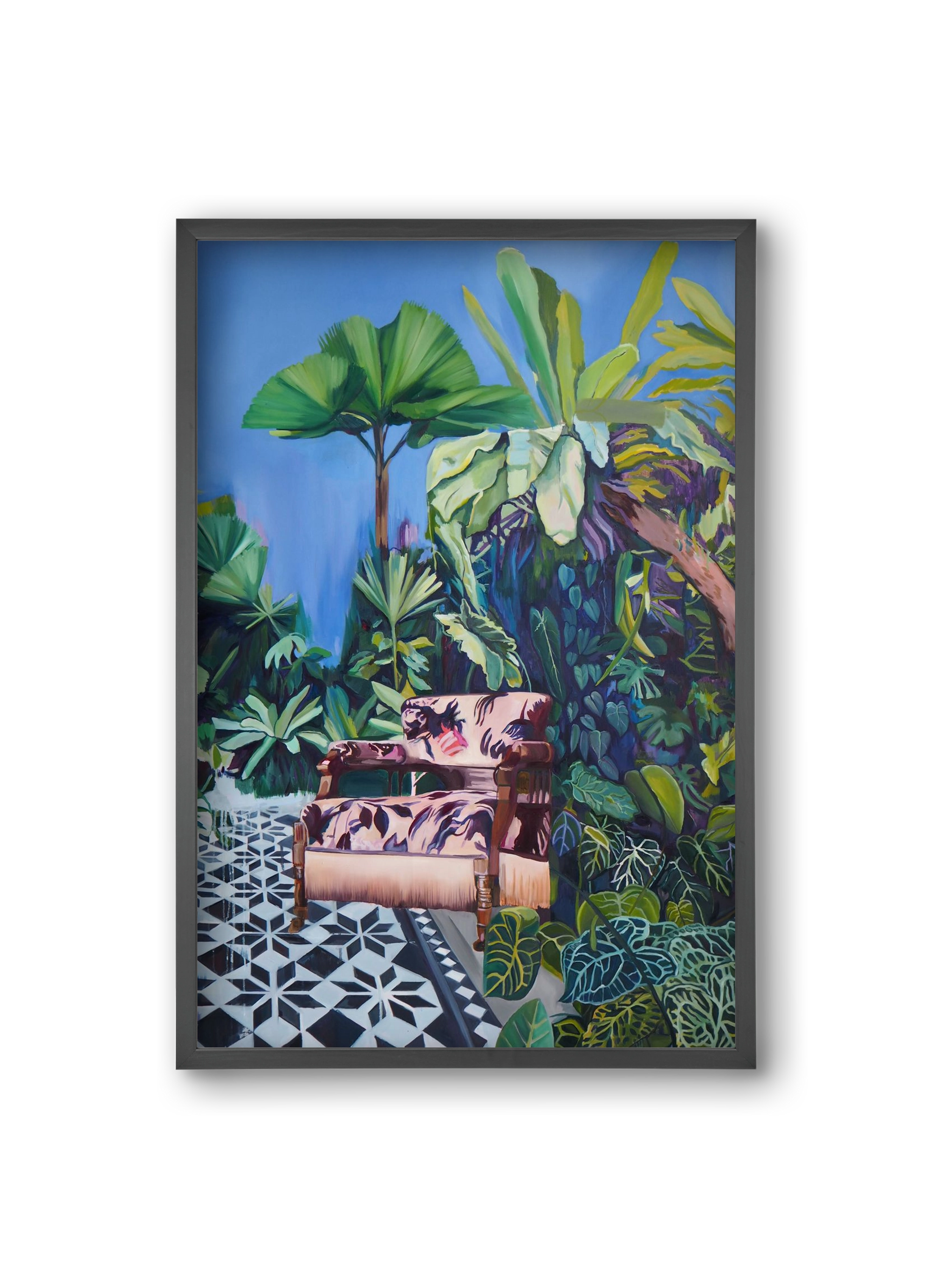 Hófehér jaguár II., 20x30 cm (20x30 cm), Fekete keret