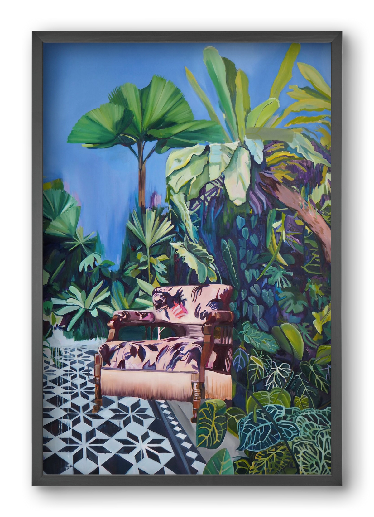 Hófehér jaguár II., 40x60 cm (40x60 cm), Fekete keret