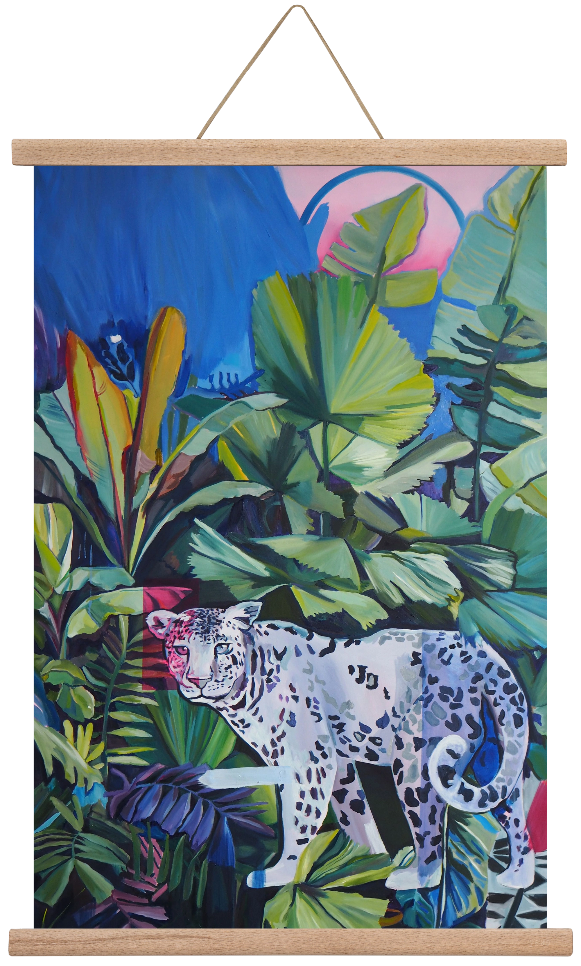 Hófehér jaguár, 40x60 cm (40x60 cm), Tölgy akasztó