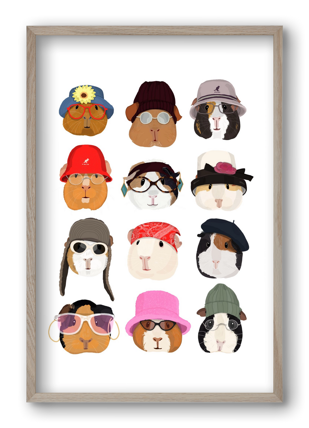 Guinea Pigs in the 1990's, 40x60 cm (40x60 cm), Tölgy keret