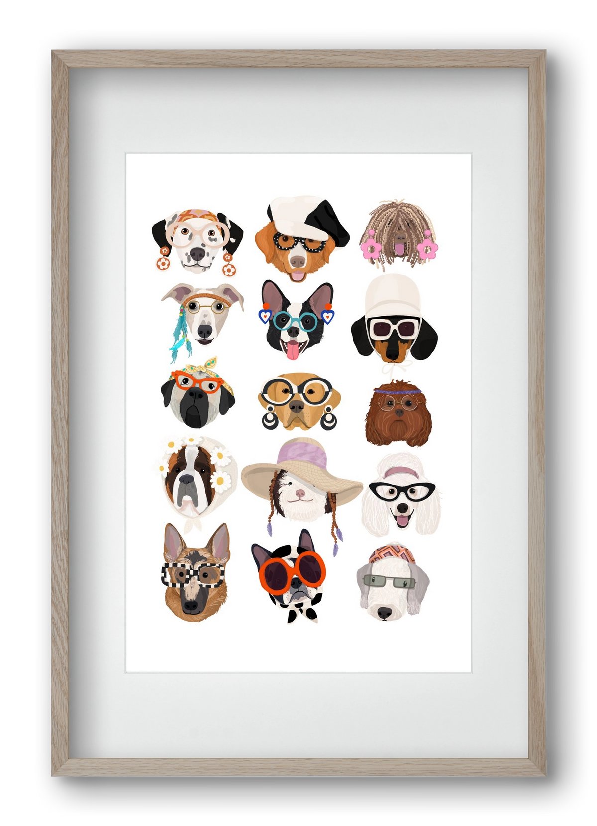 Dogs in the 1960's, 40x60 cm (30x45 cm), Tölgy keret, paszpartuval