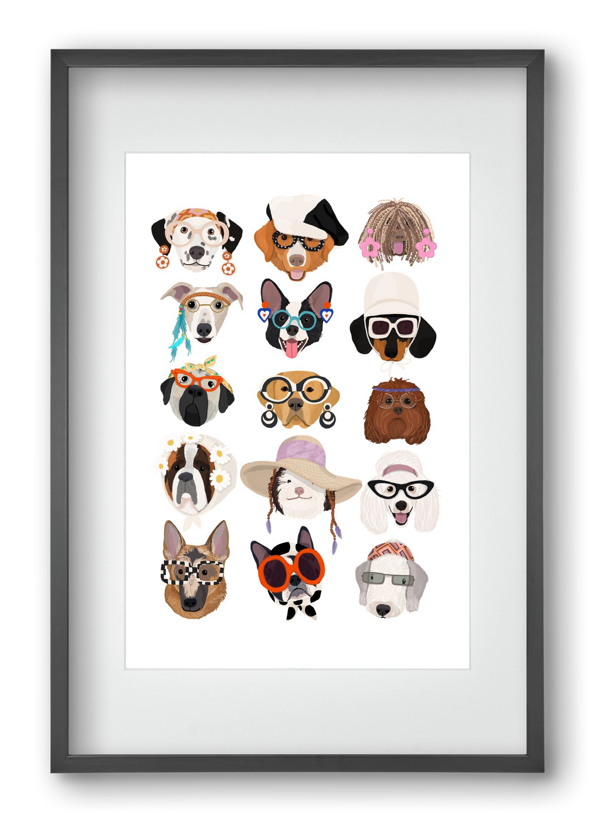 Dogs in the 1960's, 40x60 cm (30x45 cm), Fekete keret, paszpartuval