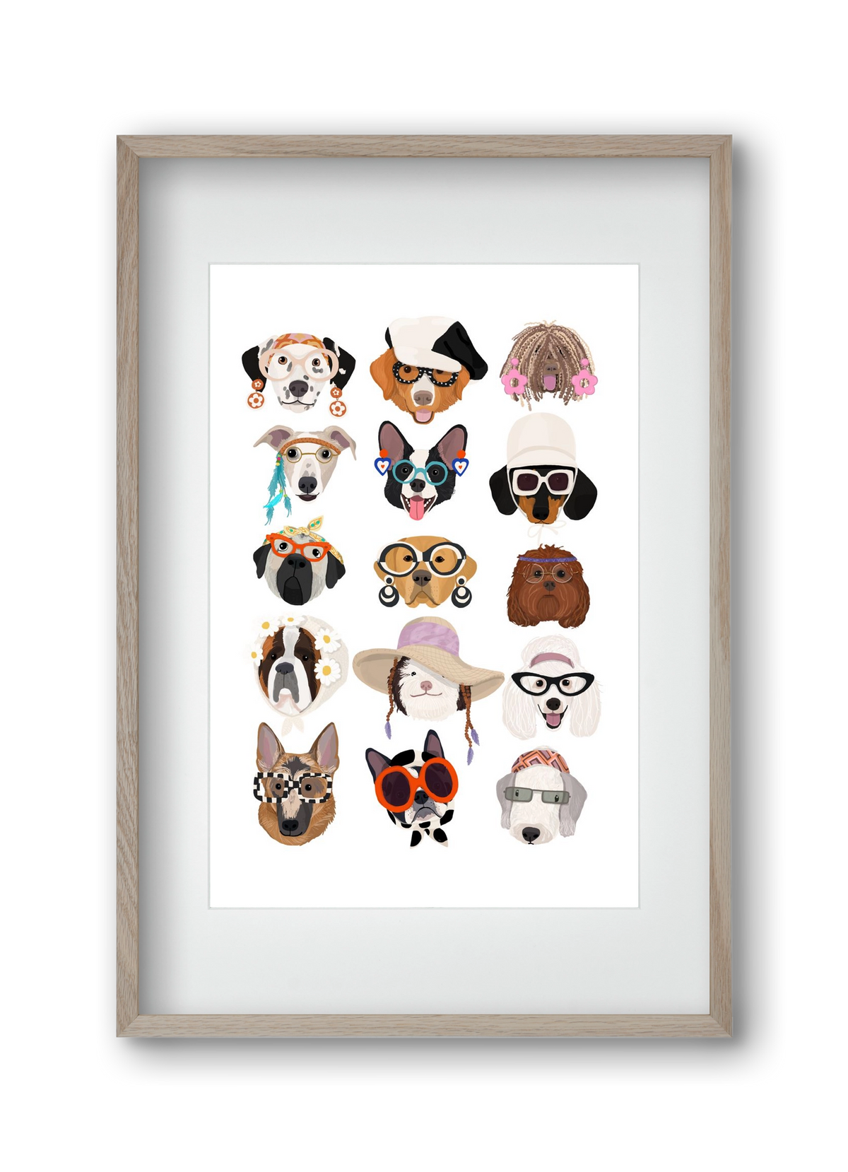 Dogs in the 1960's, 30x45 cm (20x30 cm), Tölgy keret, paszpartuval
