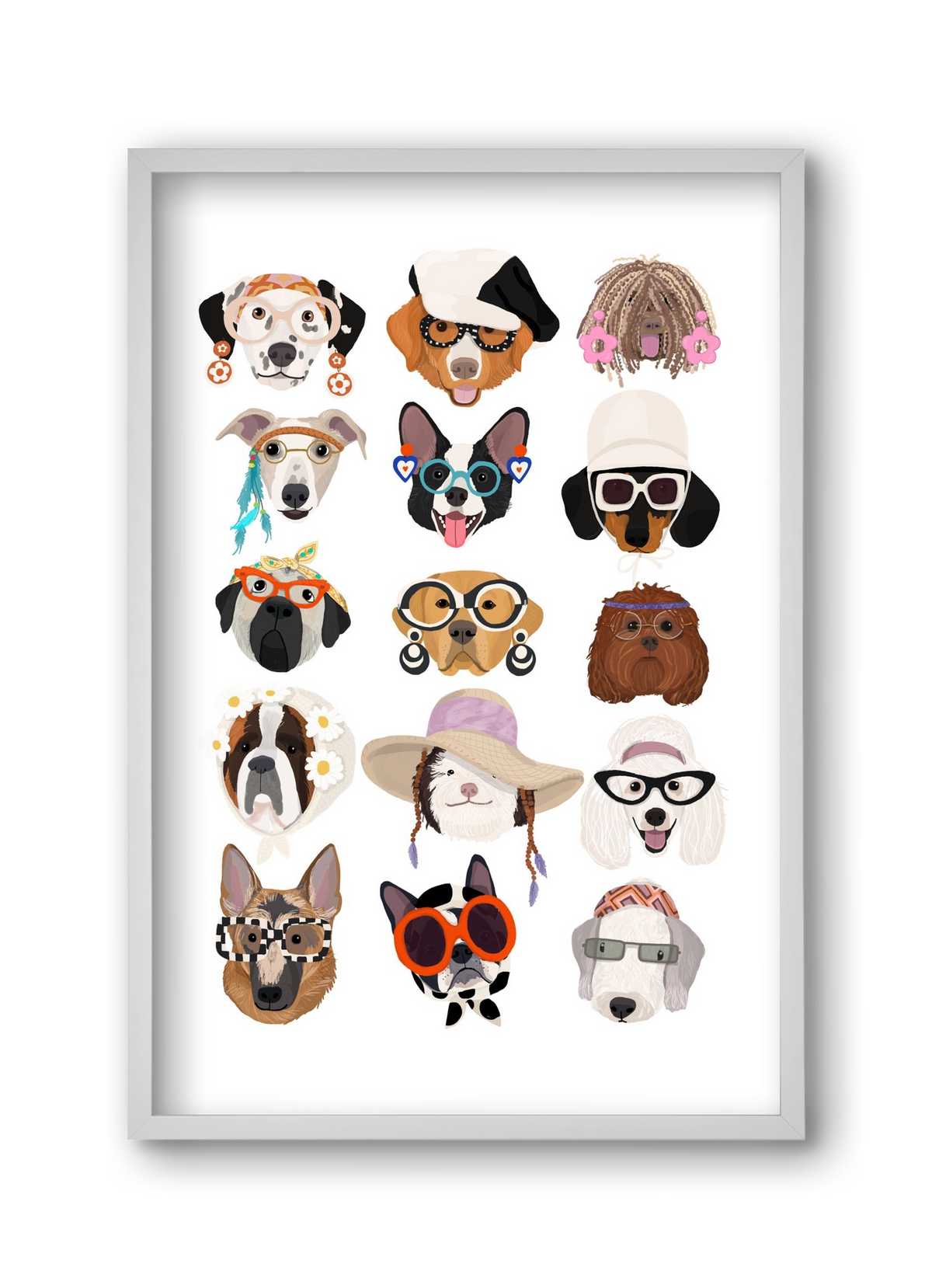 Dogs in the 1960's, 30x45 cm (30x45 cm), Fehér keret
