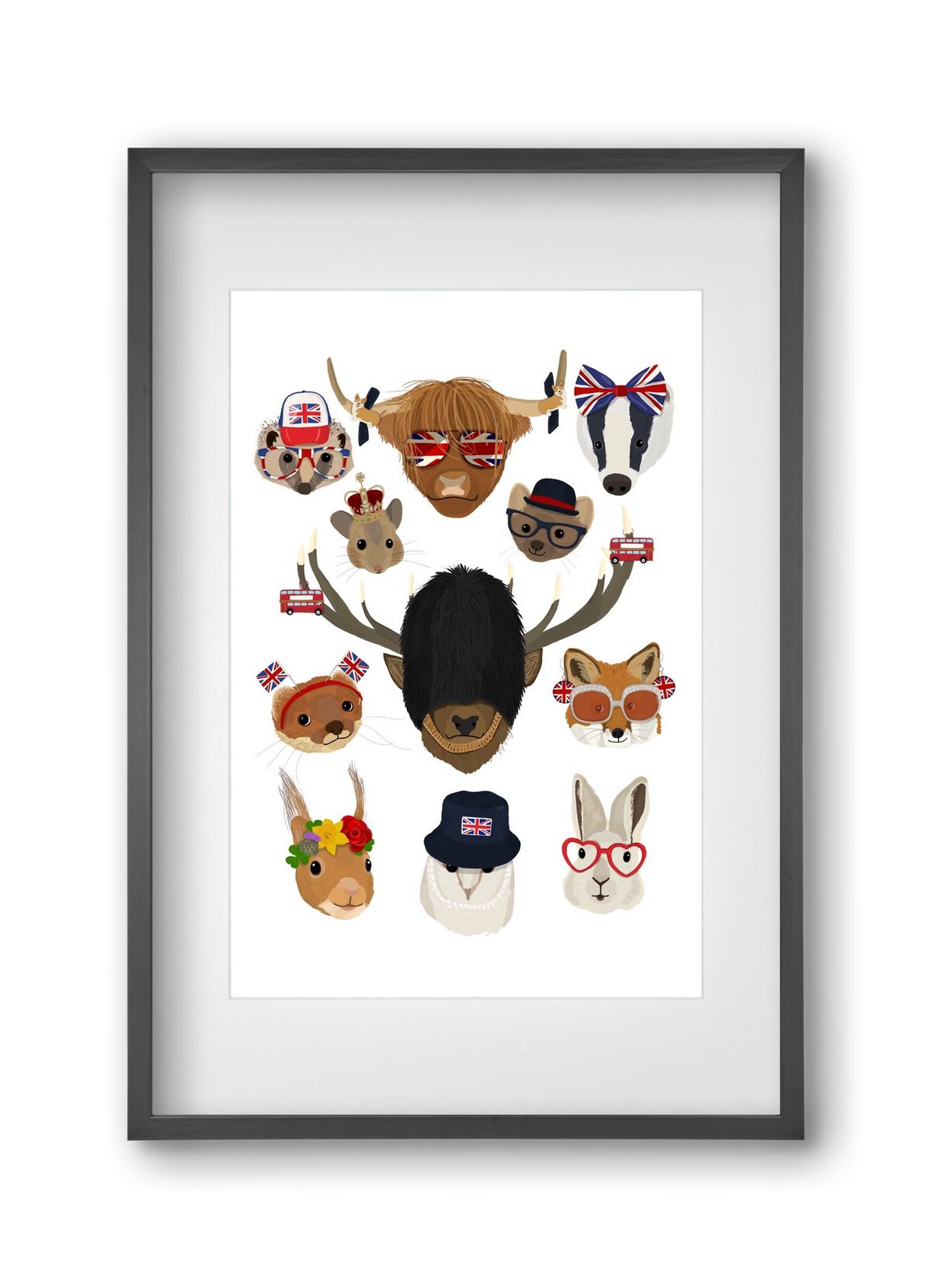 Animals of the planet United Kingdom, 30x45 cm (20x30 cm), Fekete keret, paszpartuval