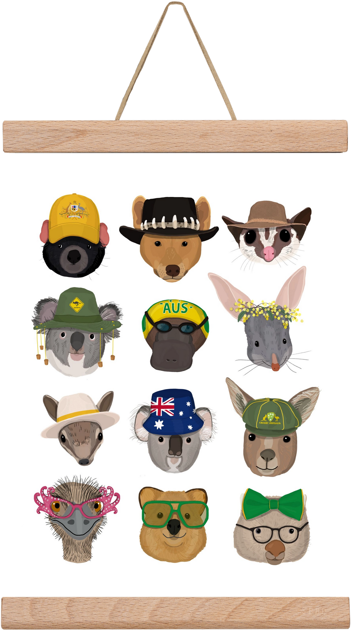 Animals of the planet Australia, 20x30 cm (20x30 cm), Tölgy akasztó