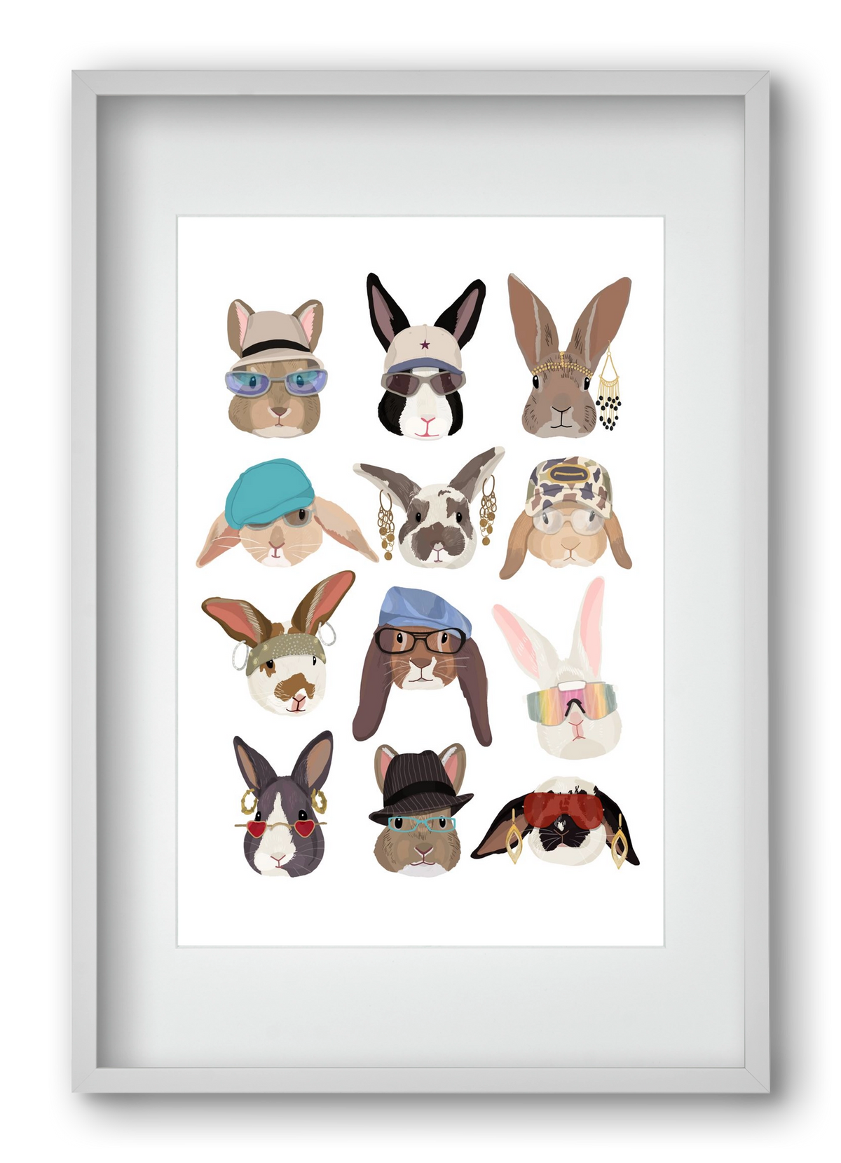 Rabbits wearing glasses in the 2000's , 40x60 cm (30x45 cm), Fehér keret, paszpartuval