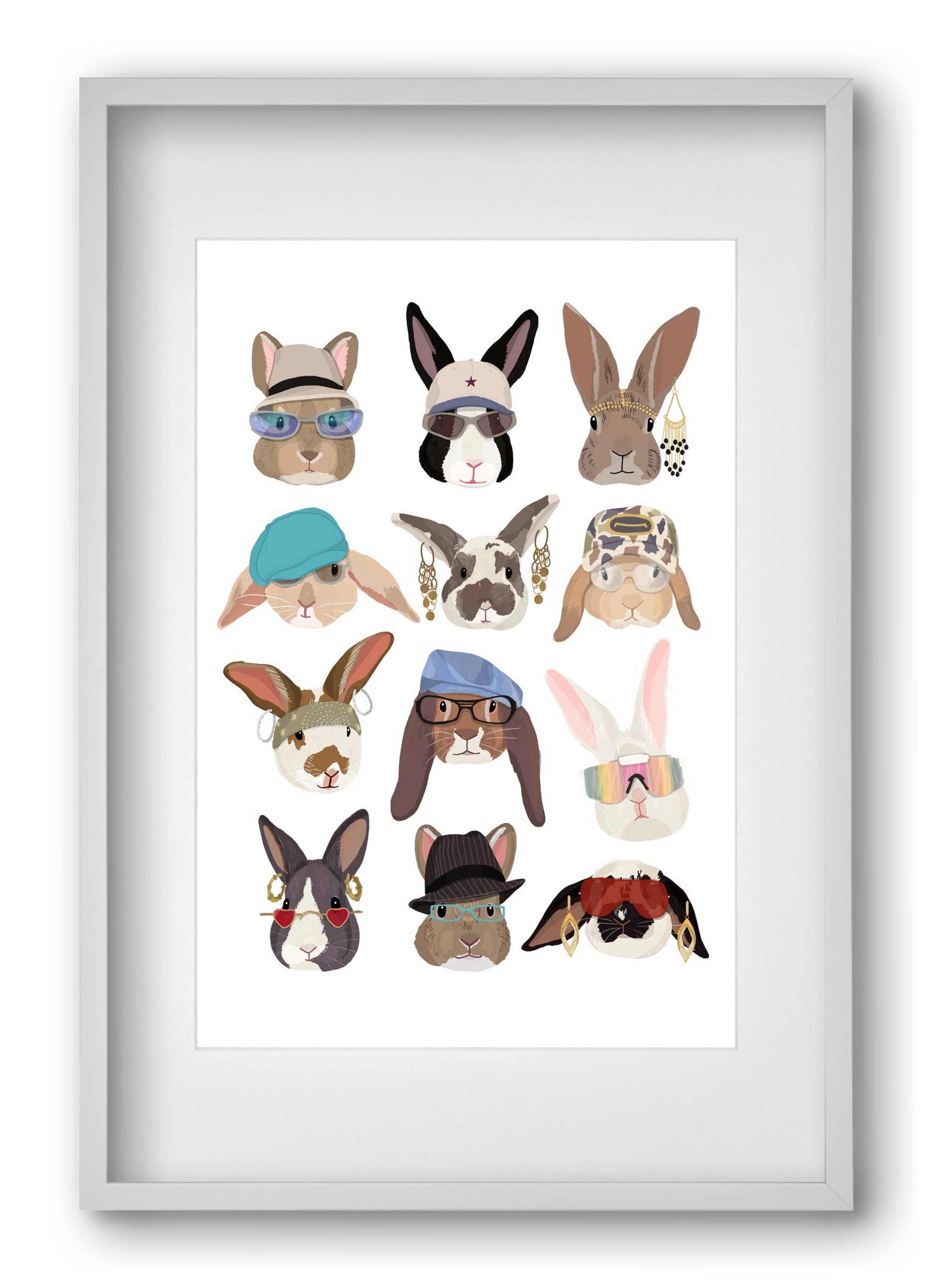 Rabbits wearing glasses in the 2000's , 40x60 cm (30x45 cm), Fehér keret, paszpartuval