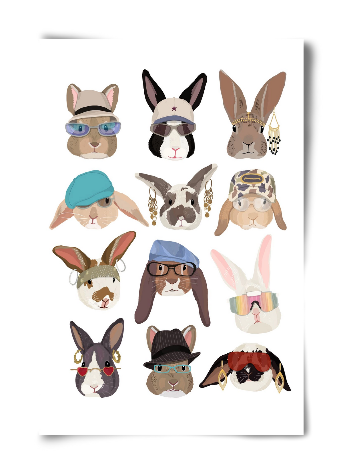 Rabbits wearing glasses in the 2000's , 40x60 cm, Keret nélkül