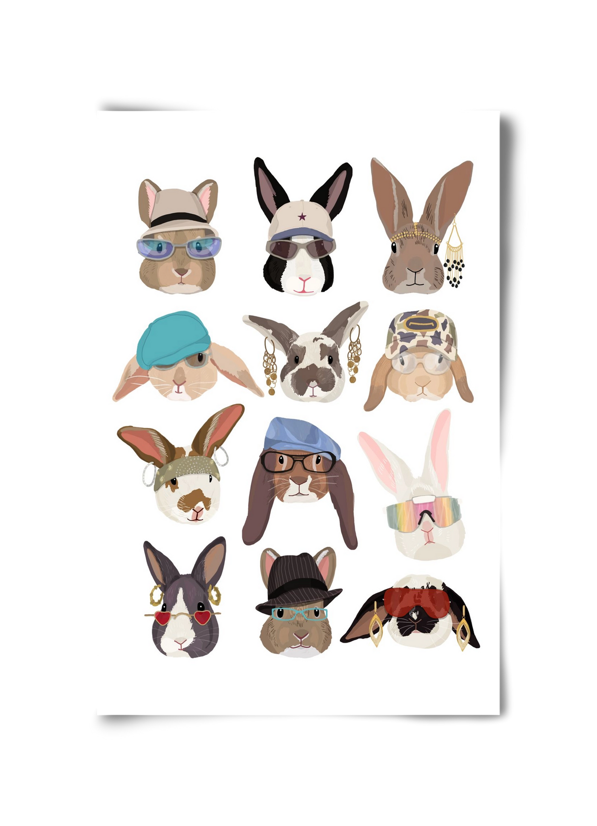 Rabbits wearing glasses in the 2000's , 30x45 cm, Keret nélkül