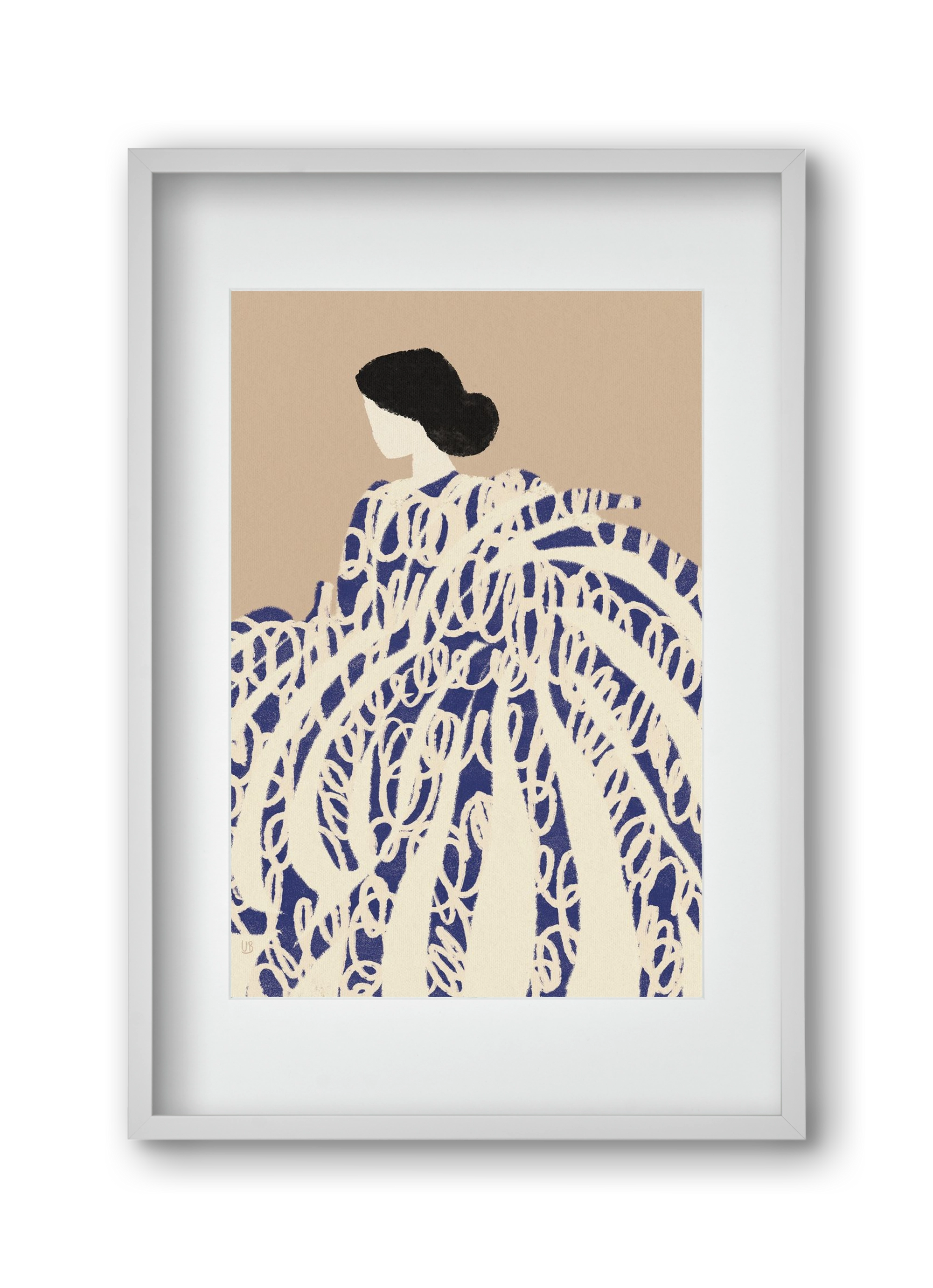 Twirly girl, 30x45 cm (20x30 cm), Fehér keret, paszpartuval