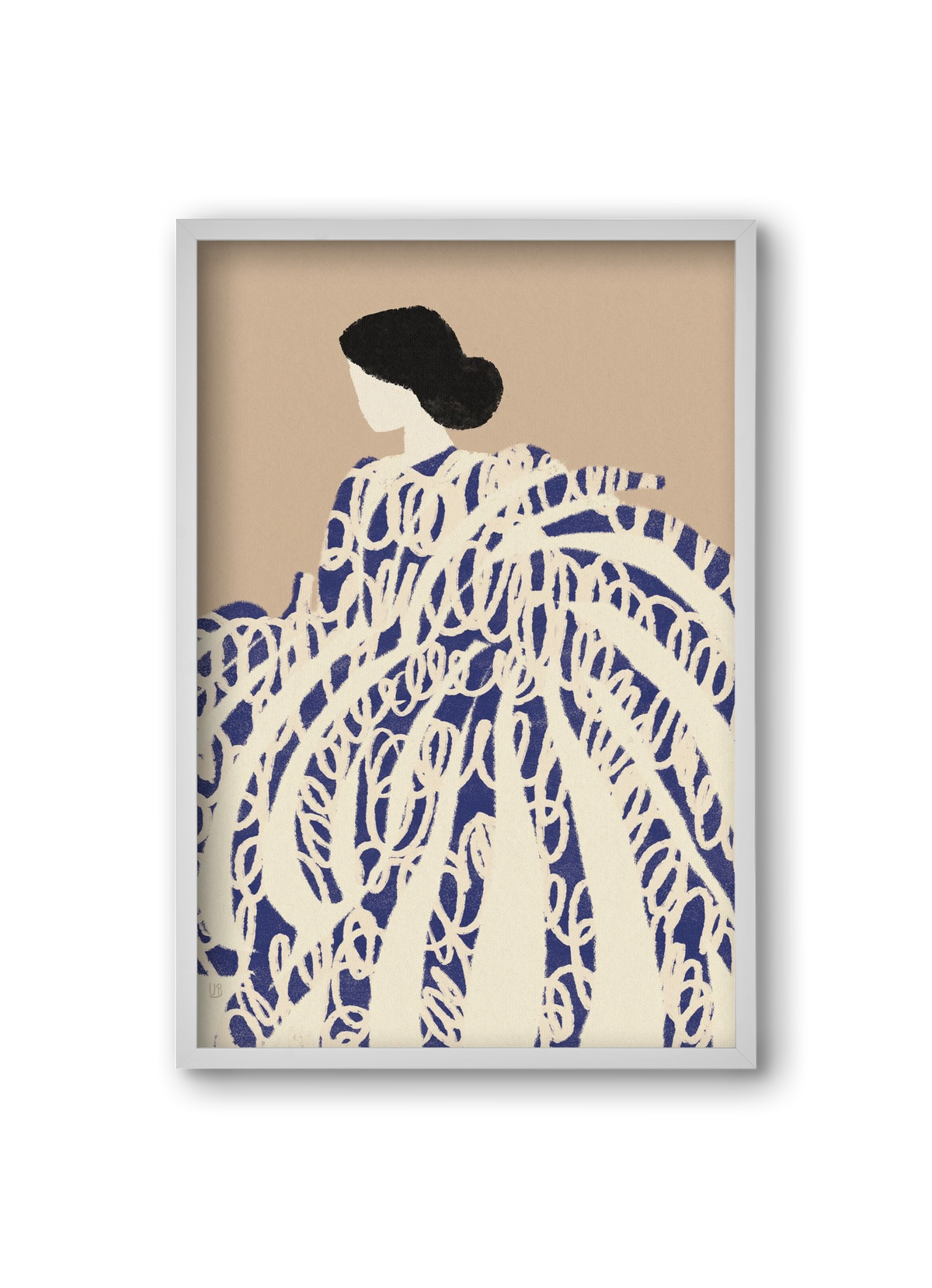 Twirly girl, 20x30 cm (20x30 cm), Fehér keret