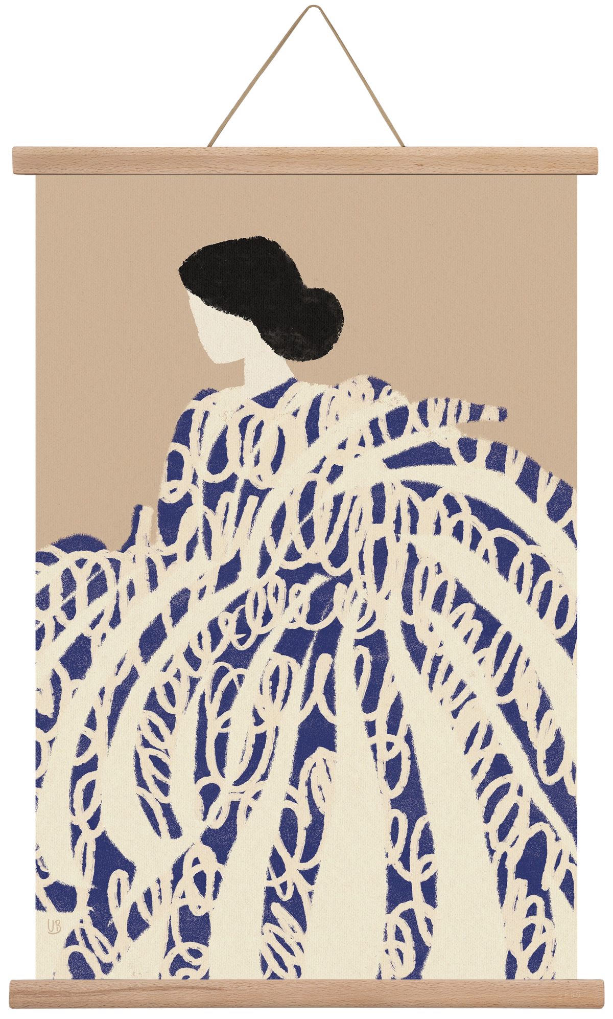 Twirly girl, 40x60 cm (40x60 cm), Tölgy akasztó