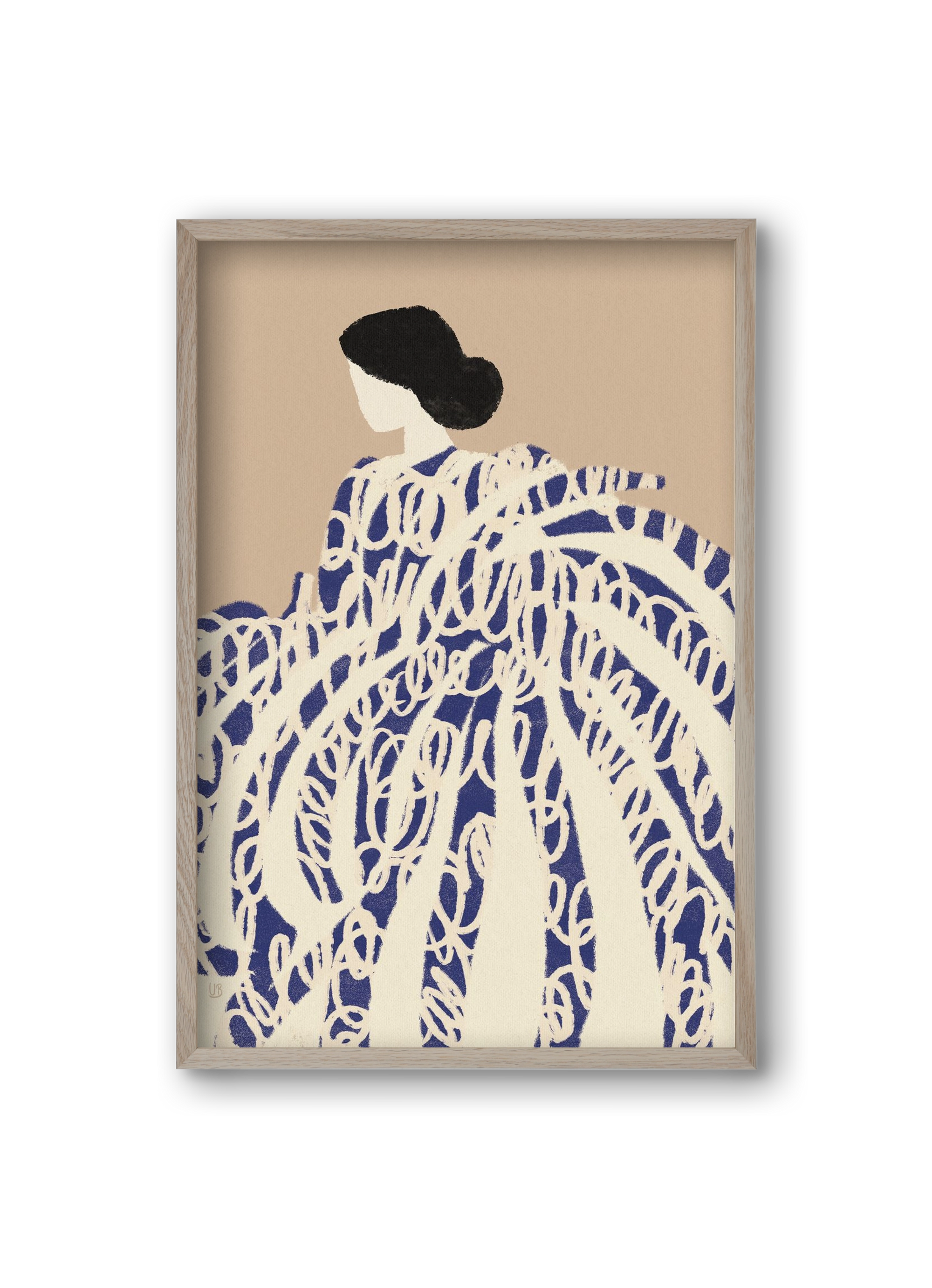 Twirly girl, 20x30 cm (20x30 cm), Tölgy keret