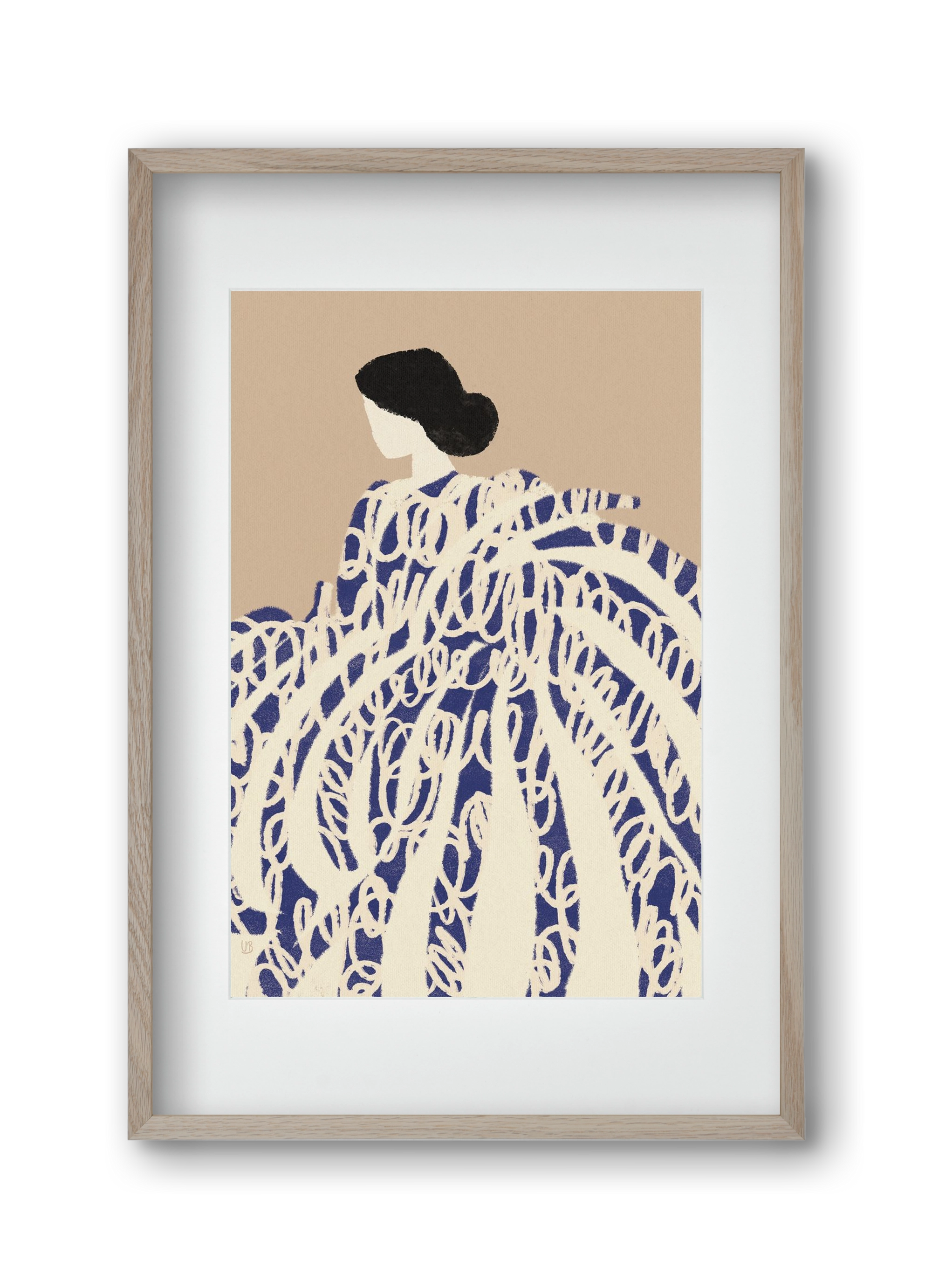 Twirly girl, 30x45 cm (20x30 cm), Tölgy keret, paszpartuval