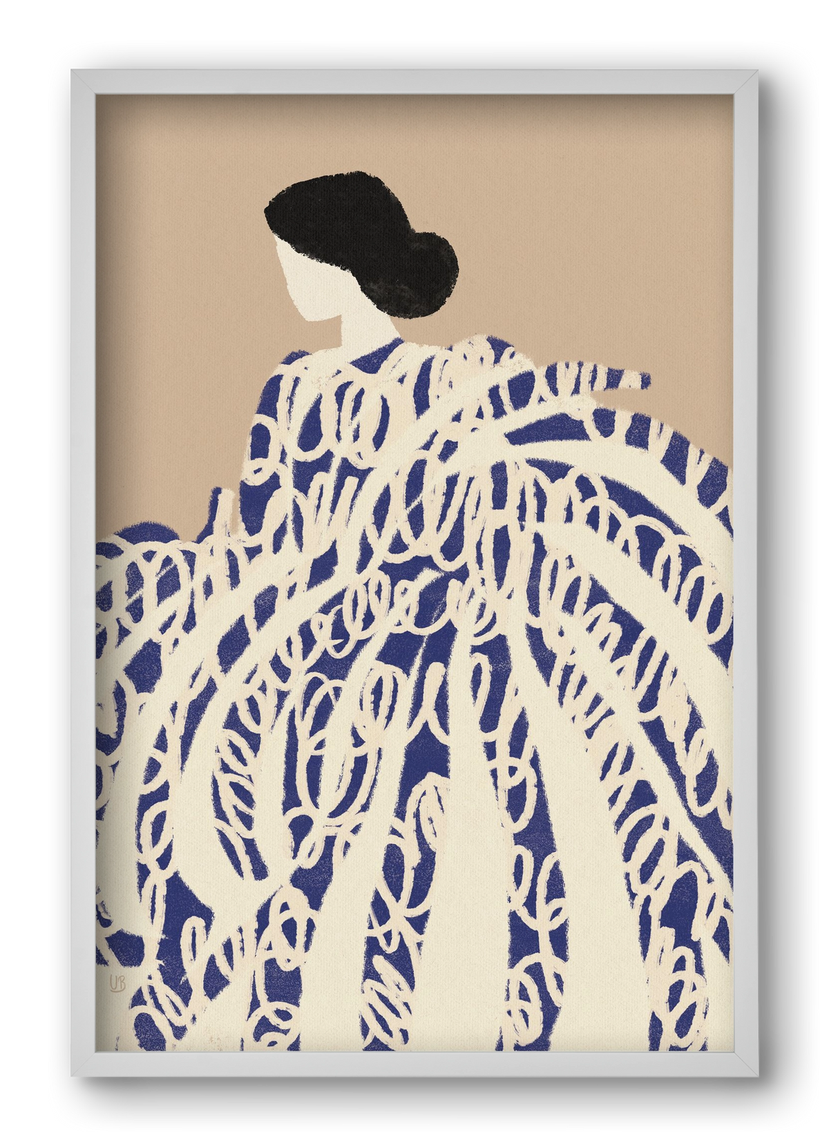 Twirly girl, 40x60 cm (40x60 cm), Fehér keret