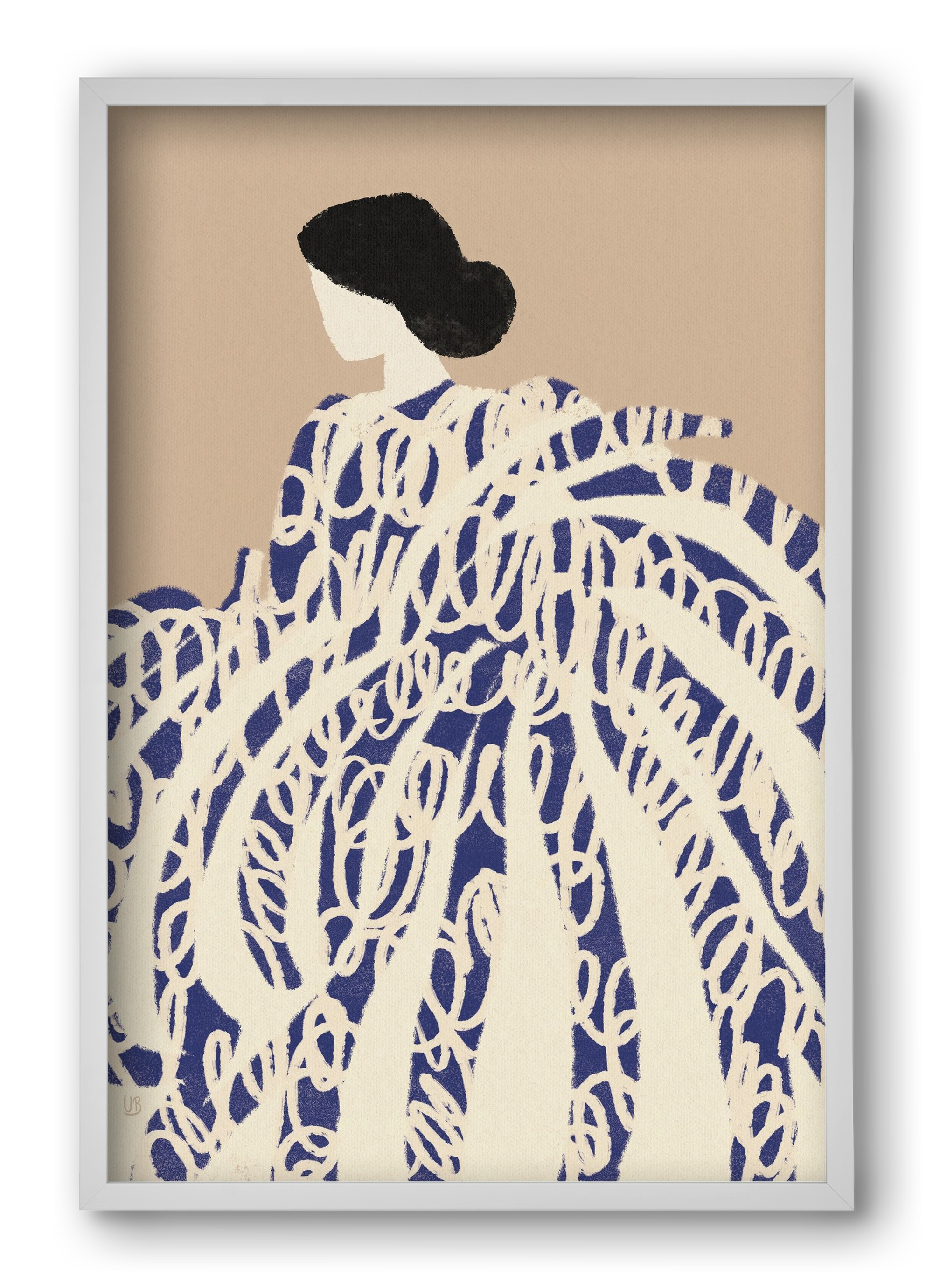 Twirly girl, 40x60 cm (40x60 cm), Fehér keret
