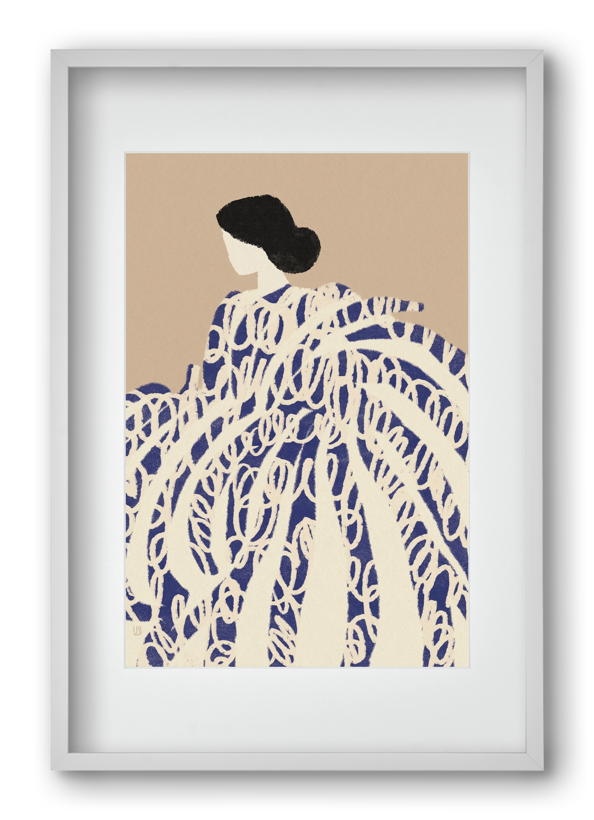 Twirly girl, 40x60 cm (30x45 cm), Fehér keret, paszpartuval