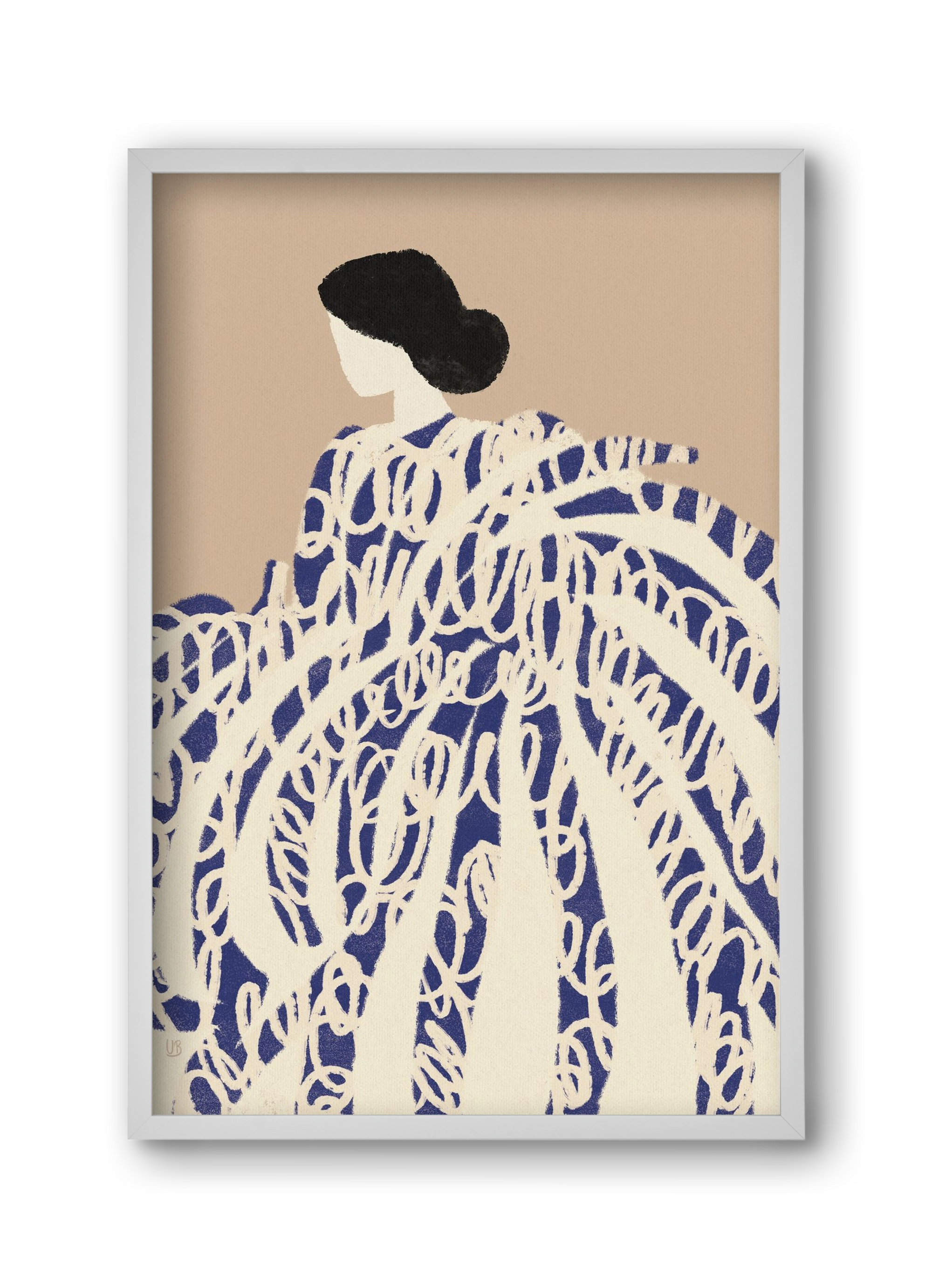 Twirly girl, 30x45 cm (30x45 cm), Fehér keret