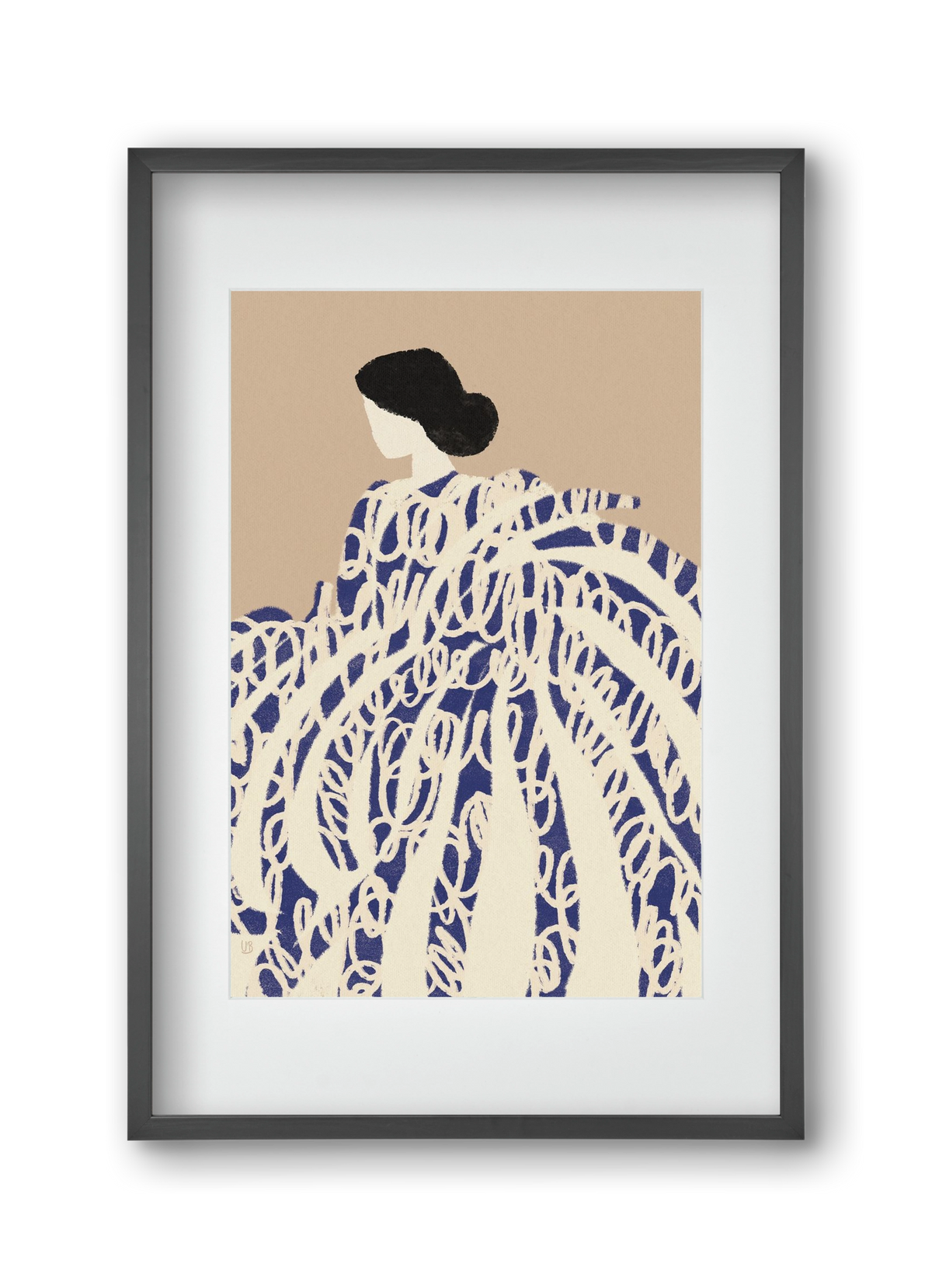 Twirly girl, 30x45 cm (20x30 cm), Fekete keret, paszpartuval