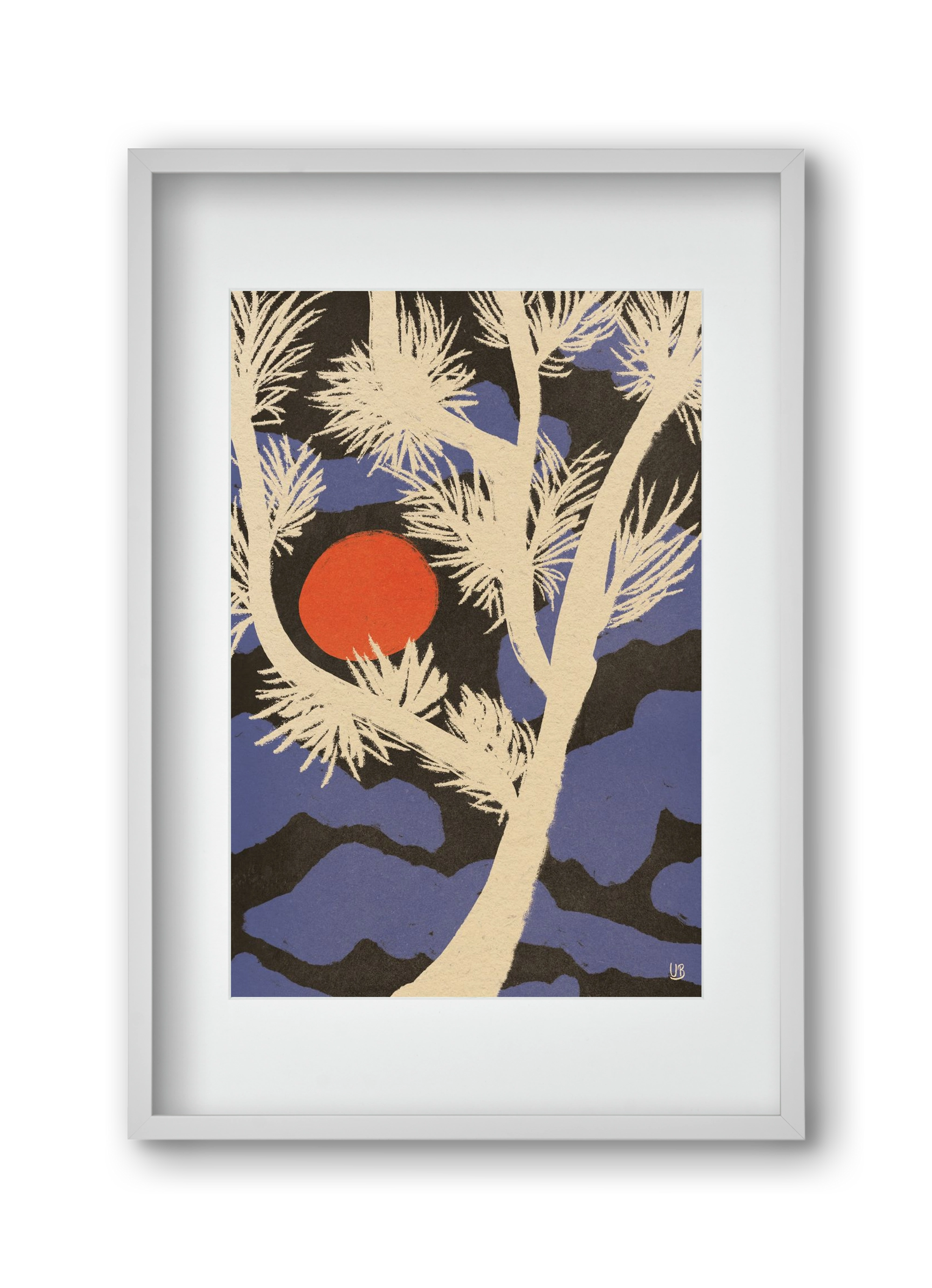 Japanese skies, 30x45 cm (20x30 cm), Fehér keret, paszpartuval