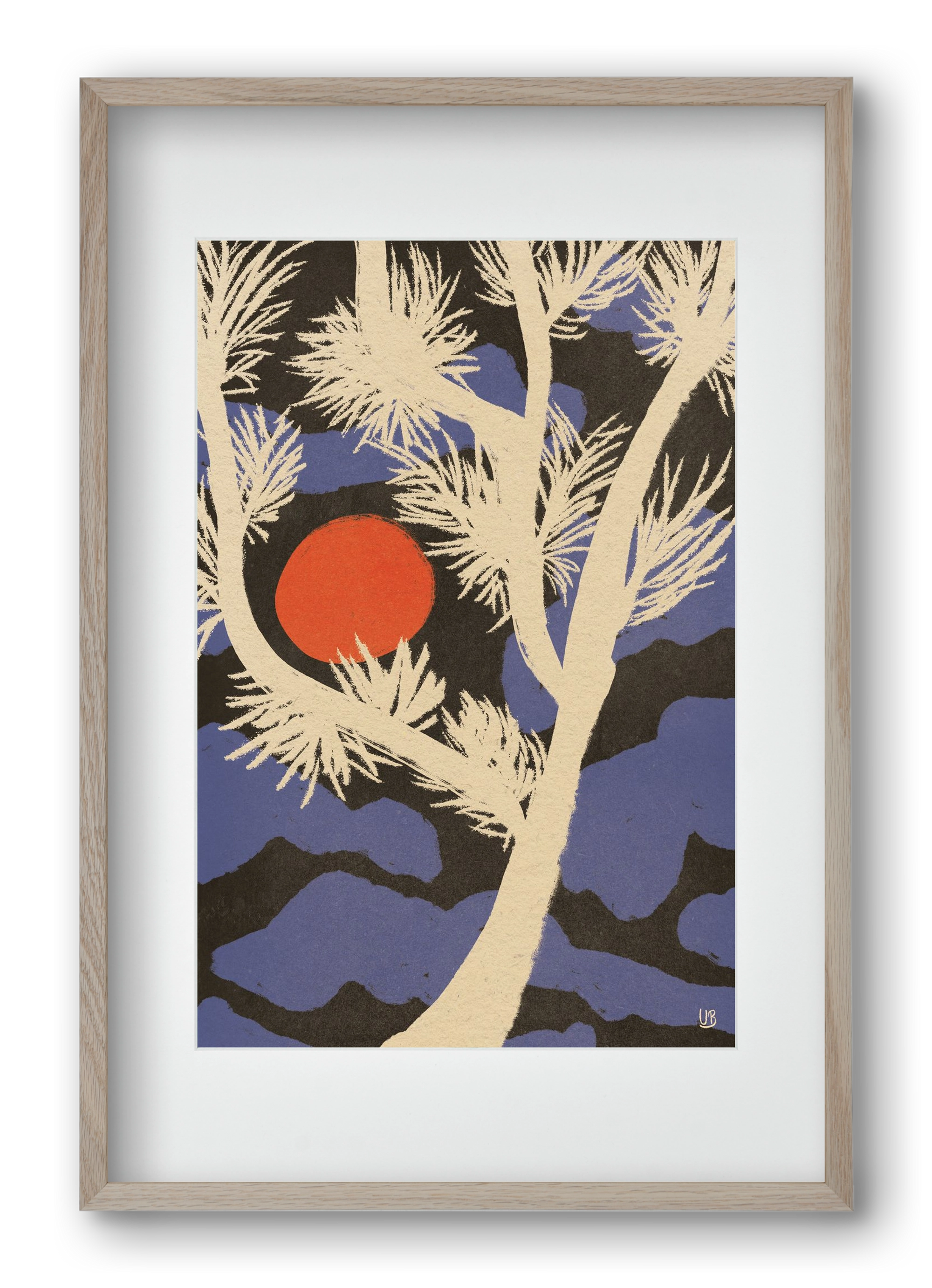Japanese skies, 40x60 cm (30x45 cm), Tölgy keret, paszpartuval
