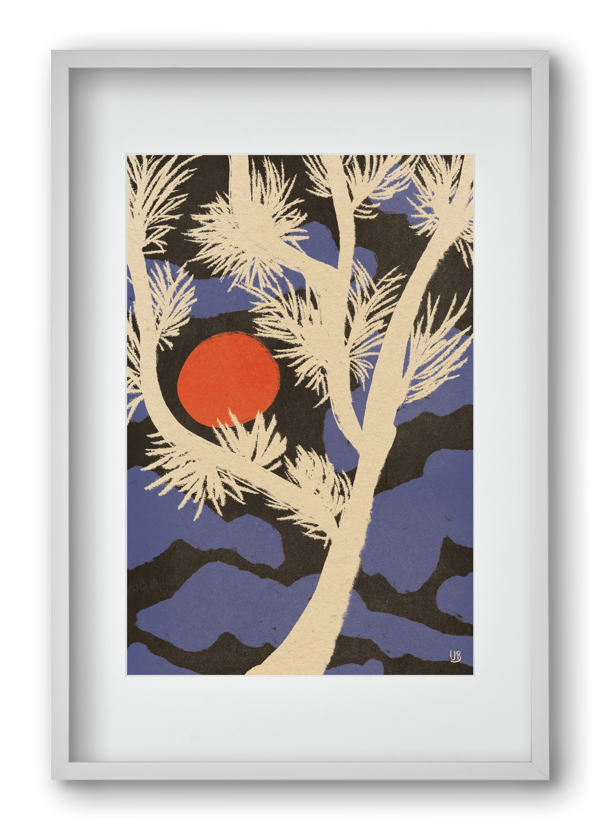 Japanese skies, 40x60 cm (30x45 cm), Fehér keret, paszpartuval