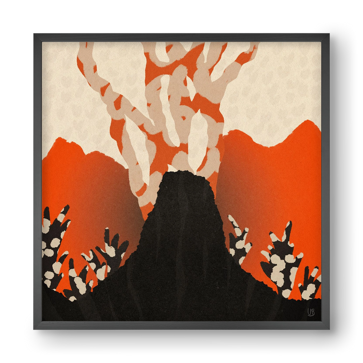 Volcanique, 40x40 cm (40x40 cm), Fekete keret