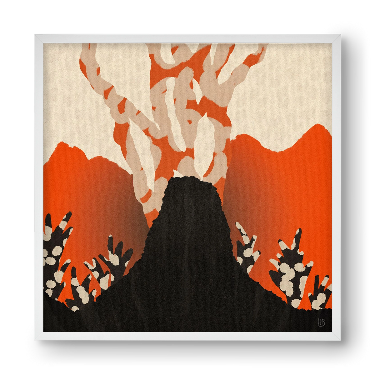 Volcanique, 40x40 cm (40x40 cm), Fehér keret