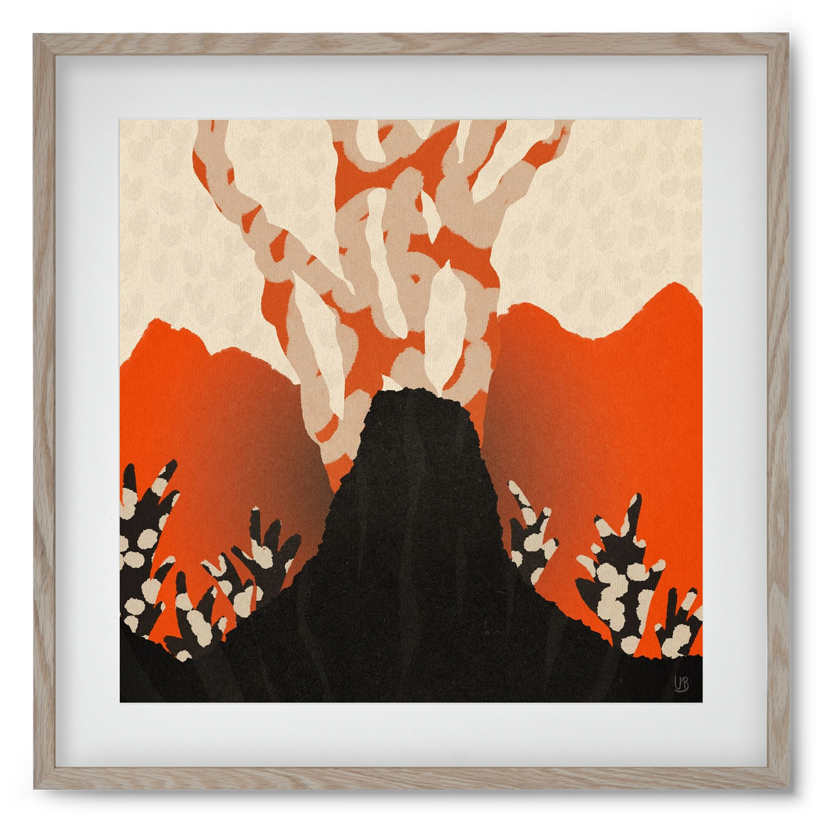 Volcanique, 50x50 cm (40x40 cm), Tölgy keret, paszpartuval