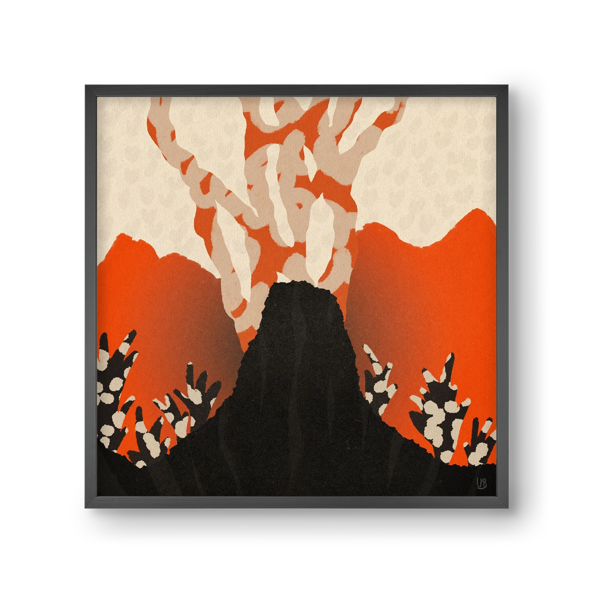 Volcanique, 30x30 cm (30x30 cm), Fekete keret