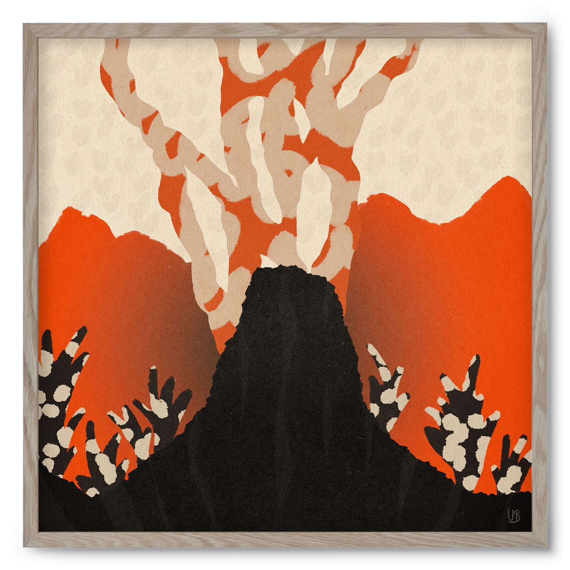 Volcanique, 50x50 cm (50x50 cm), Tölgy keret