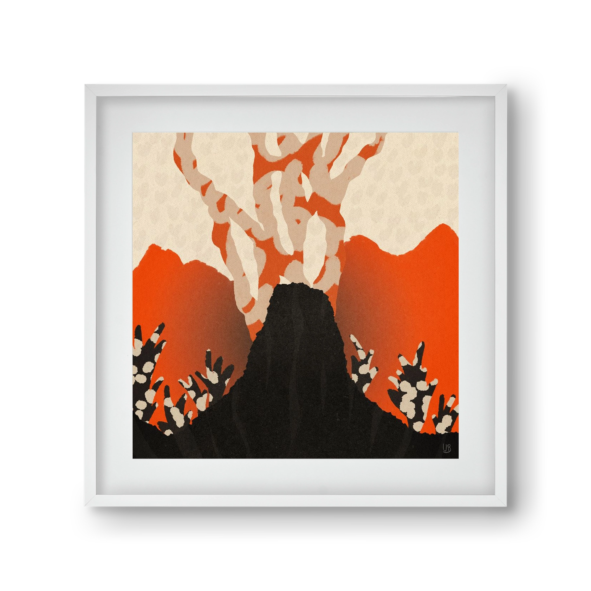 Volcanique, 30x30 cm (20x20 cm), Fehér keret, paszpartuval