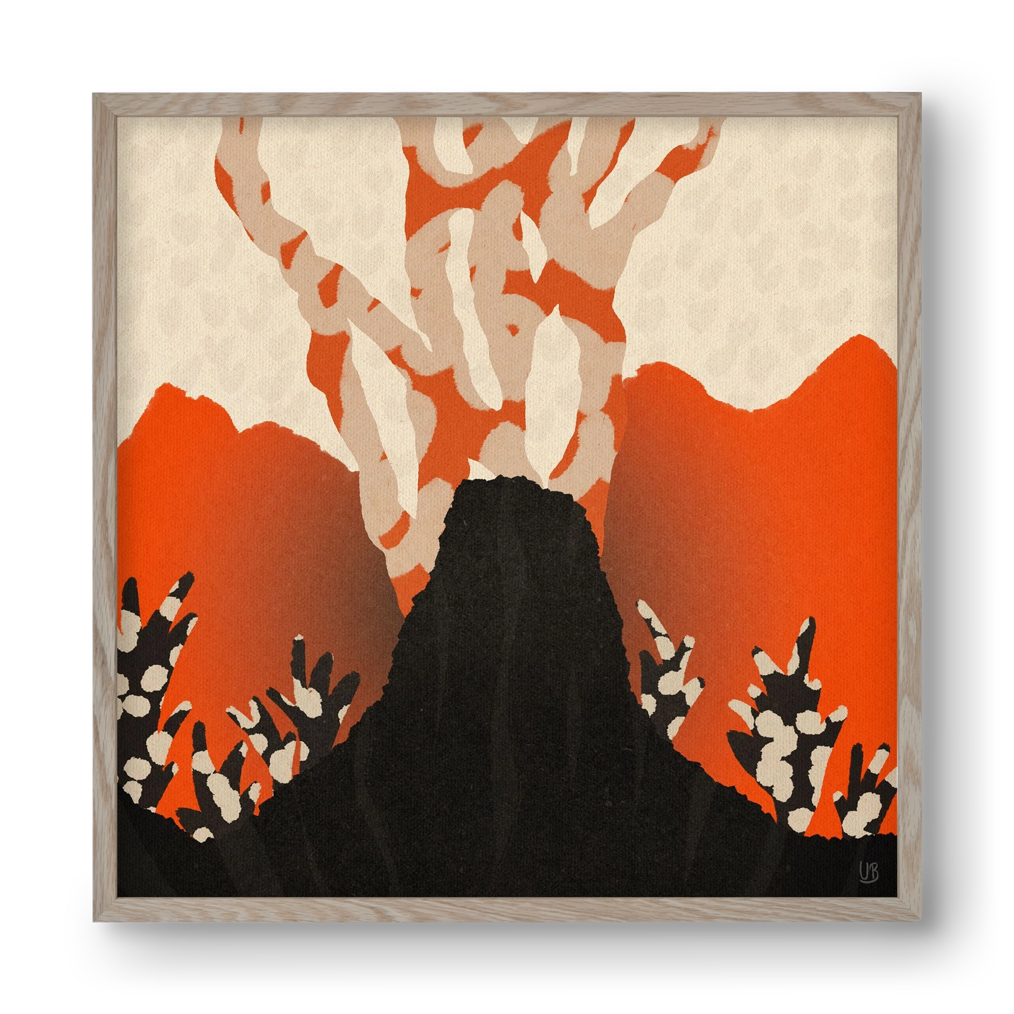Volcanique, 40x40 cm (40x40 cm), Tölgy keret