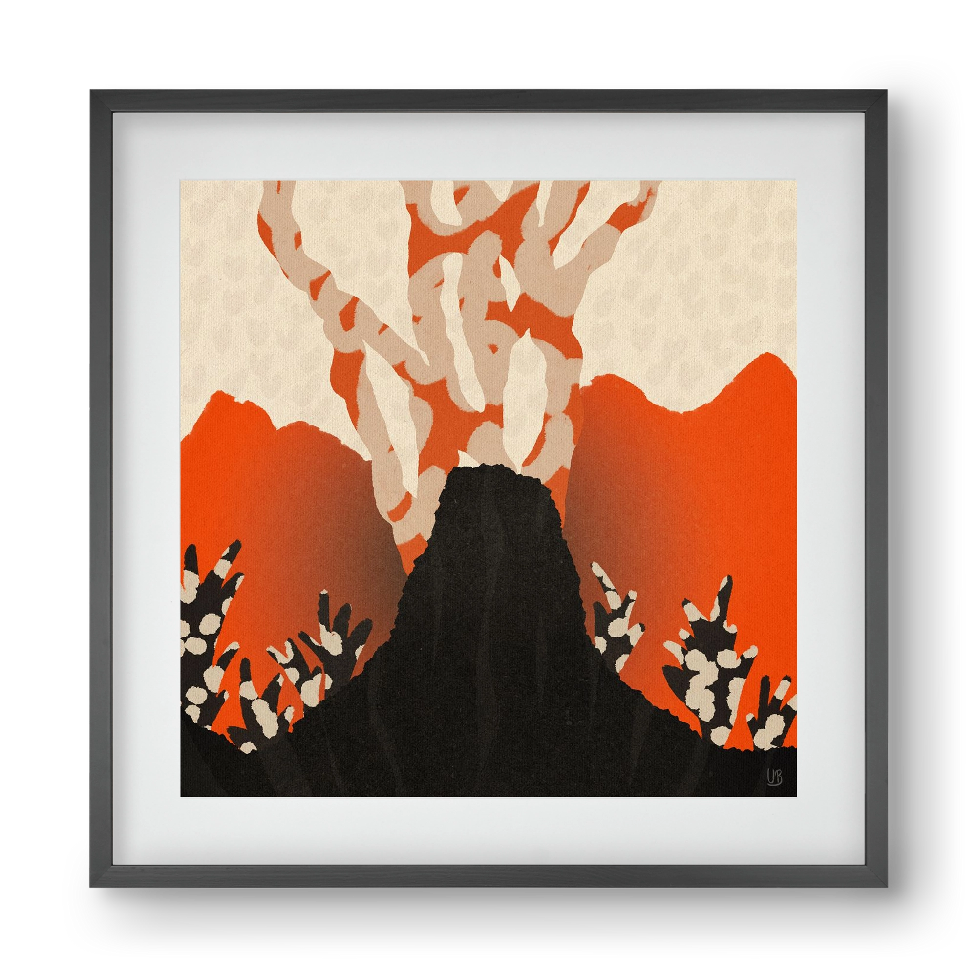 Volcanique, 40x40 cm (30x30 cm), Fekete keret, paszpartuval
