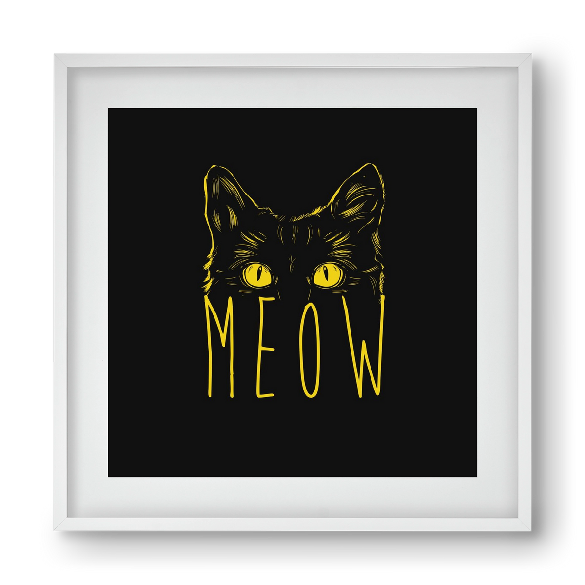 Meow, 40x40 cm (30x30 cm), Fehér keret, paszpartuval