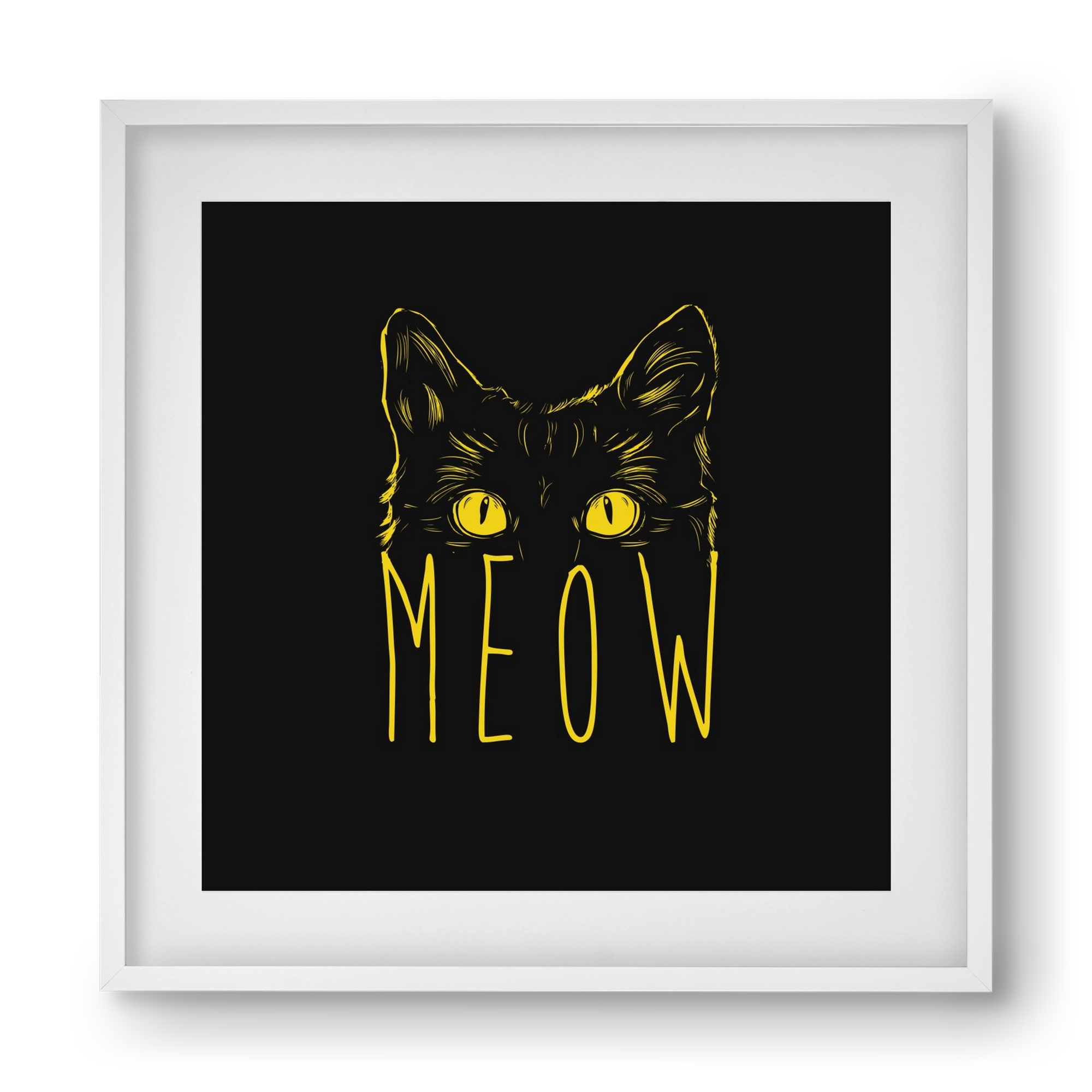 Meow, 40x40 cm (30x30 cm), Fehér keret, paszpartuval