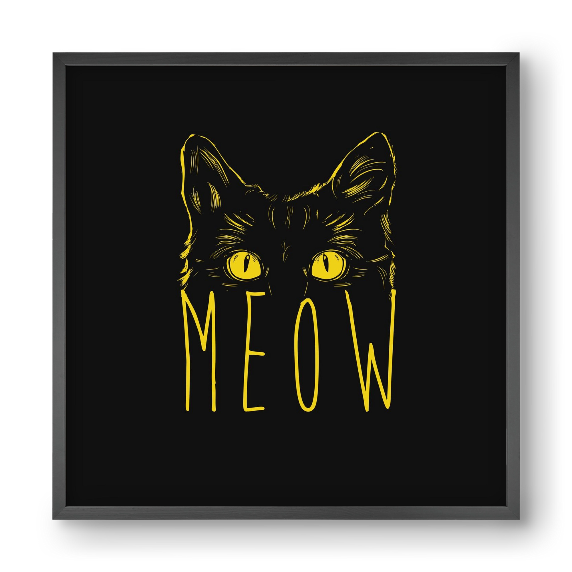 Meow, 40x40 cm (40x40 cm), Fekete keret